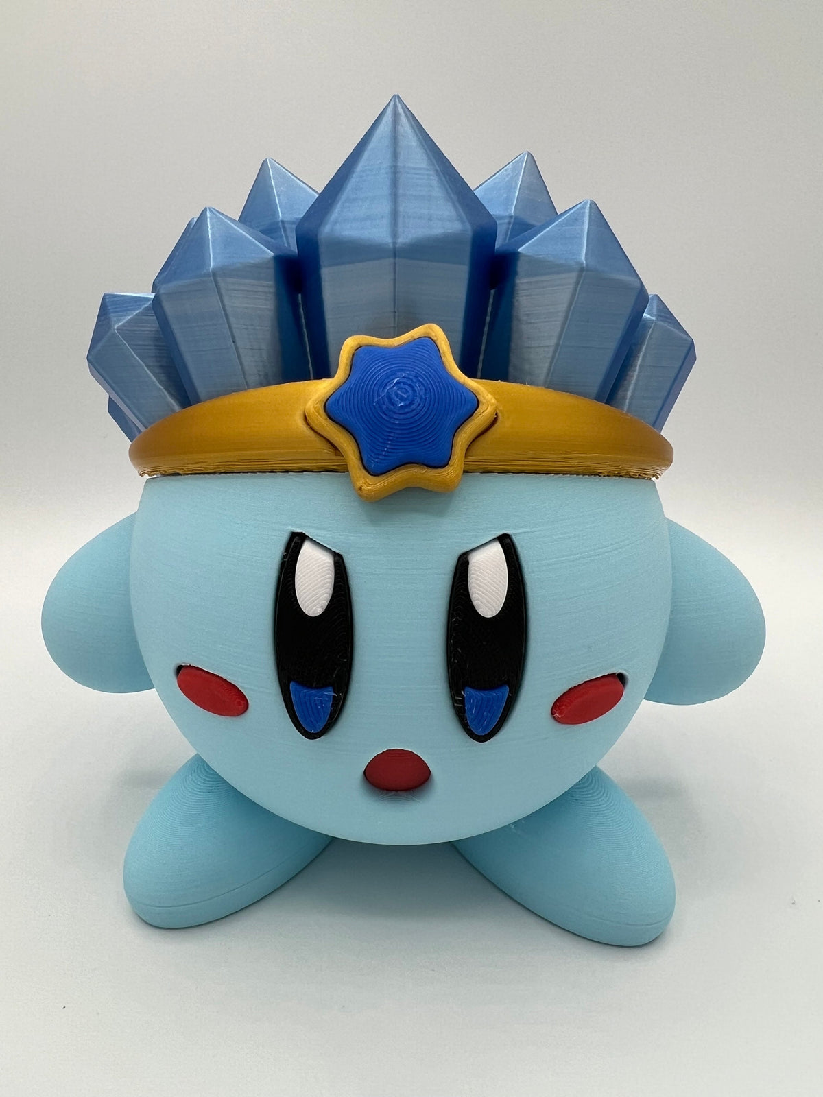 Ice Kirby 3D Figurine: Blue Kirby Fan Art Decor