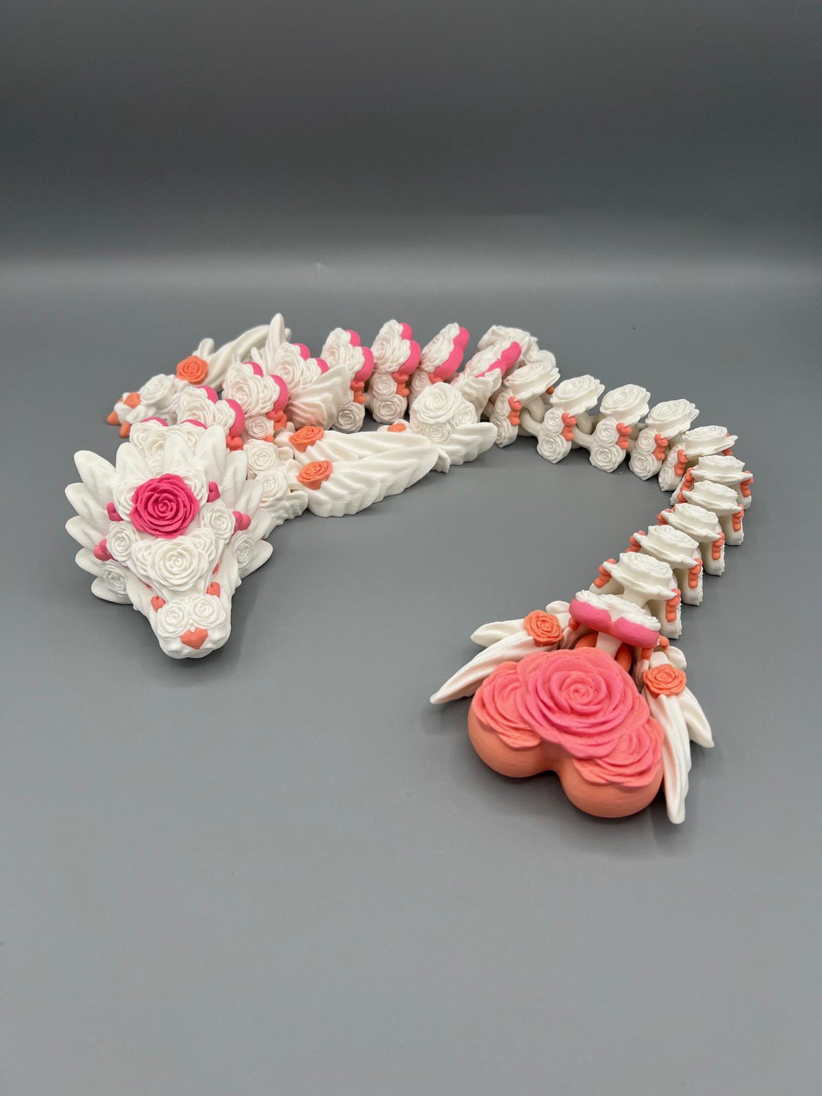 Rose Heart Dragon – Articulating Flexi Dragon, Fantasy Fidget Toy