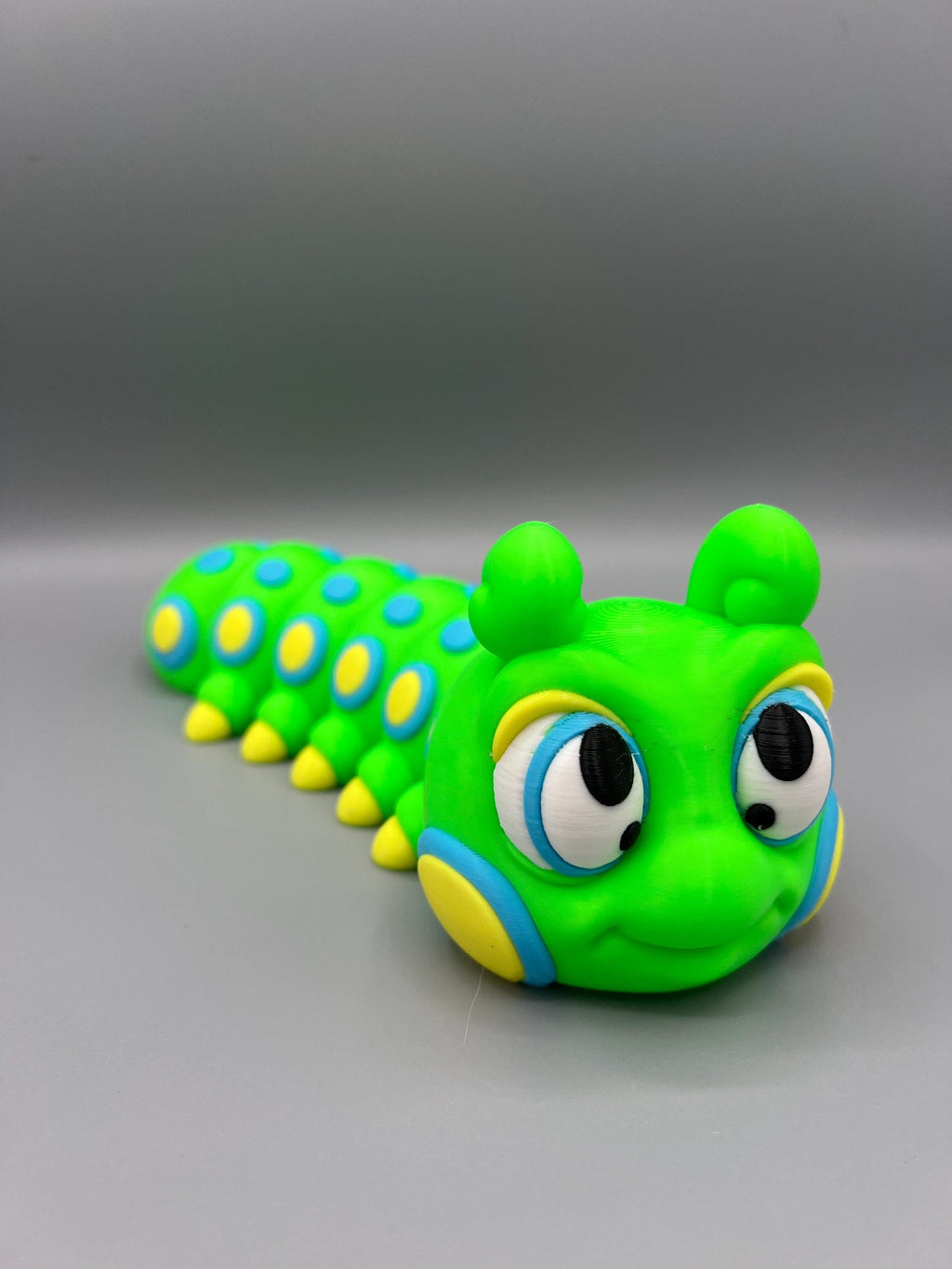 3D Printed Flexi Caterpillar Toy: Articulating Fidget Insect - UV Reactive