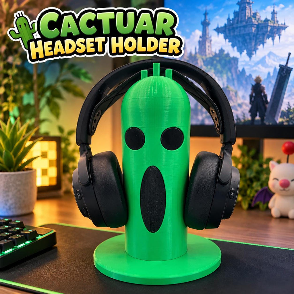 Cactuar Headphone Stand: 3D Printed Cactus Headset Holder, Final Fantasy Gift