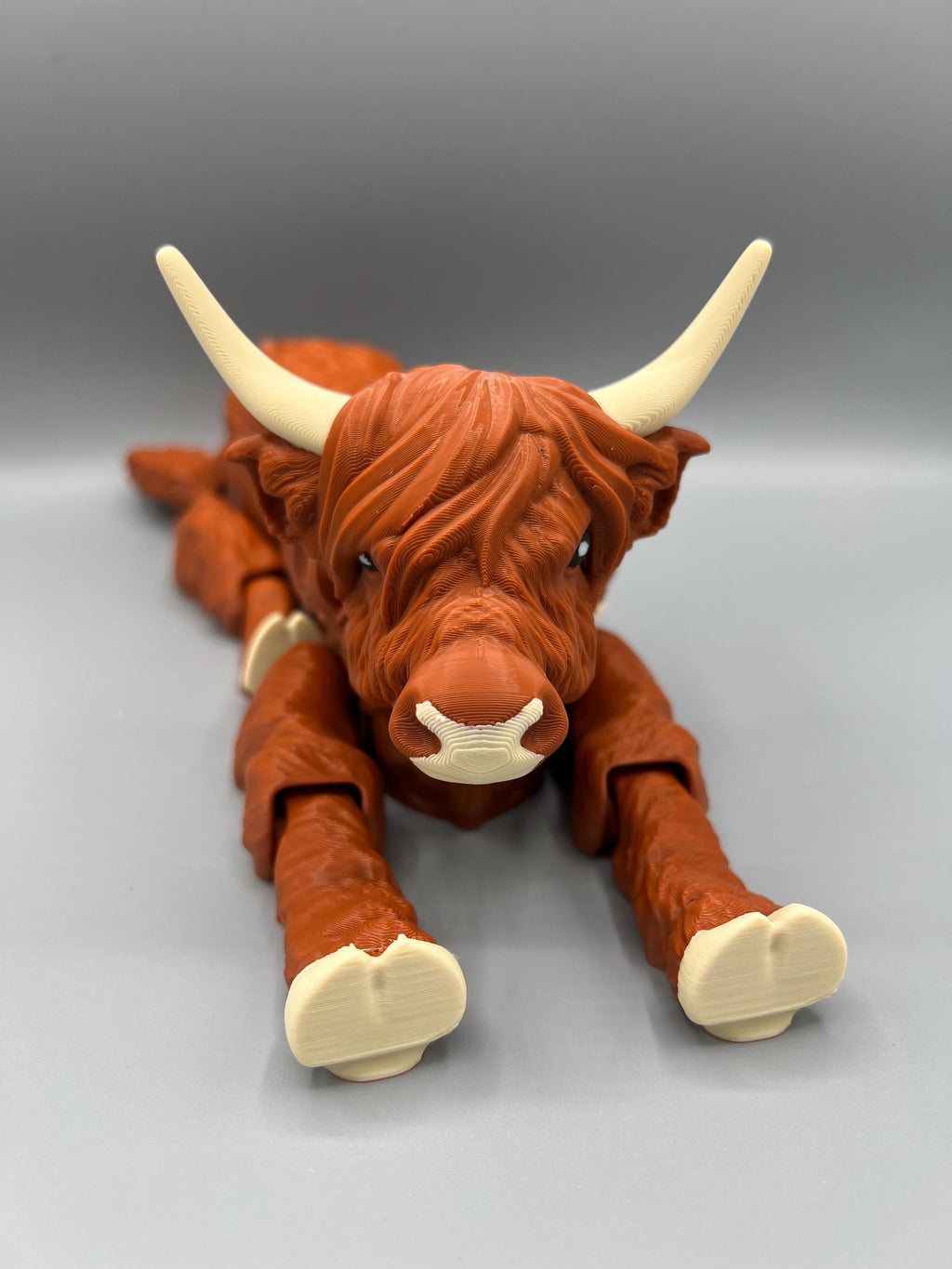 3D Printed Articulating Highland Cow Fidget Toy: Figurine