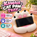 Kawaii Cat Paw Tray: 3D Printed Desk Organizer & Phone Stand
