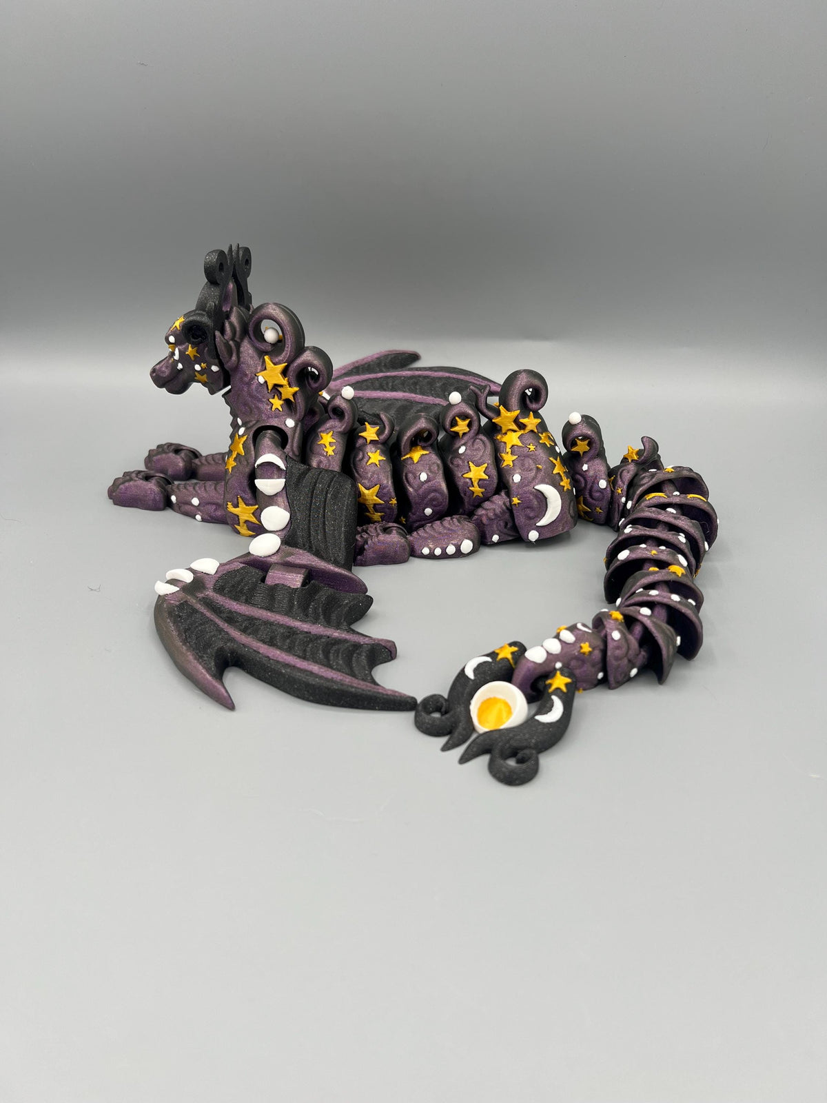 3D Printed Galaxy Dragon Fidget Toy: Articulated Lunar Figurine