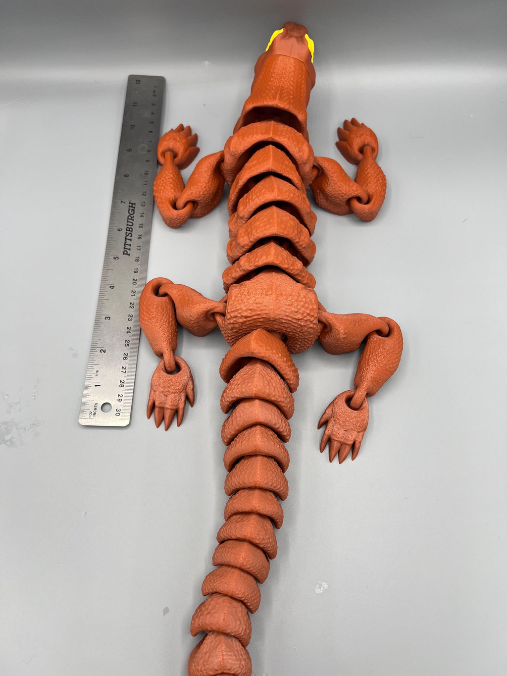 Articulating 3D Printed Komodo Dragon Toy - 23 in Flexi Fidget