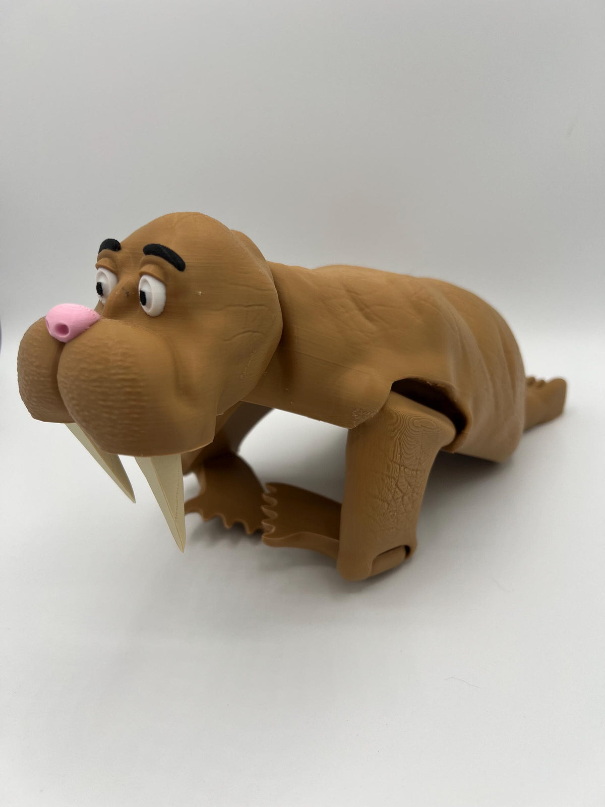 3D Printed Articulating Walrus Toy: Flexible Fidget, Kawaii Sea Animal