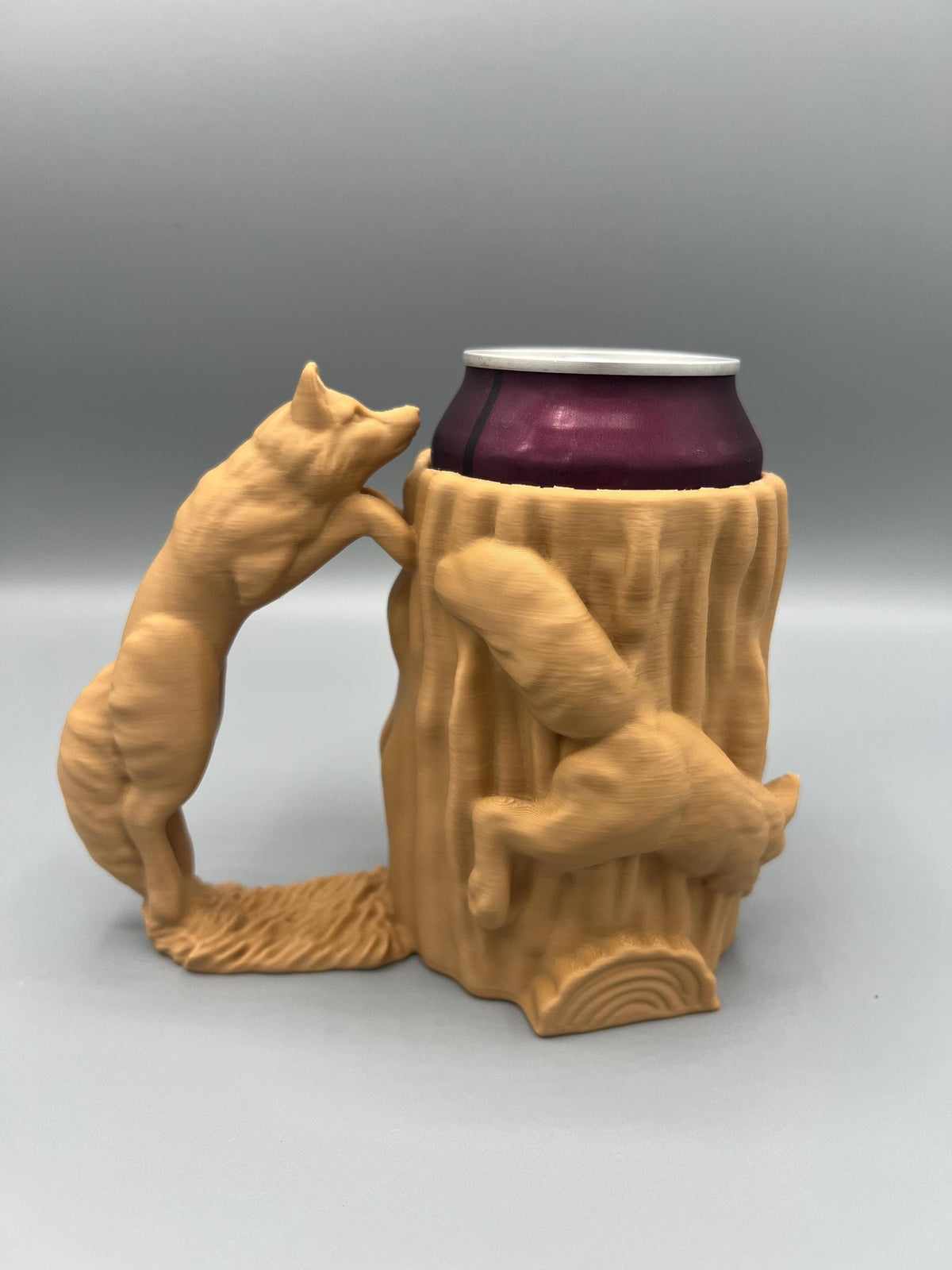 3D Printed Fox Can Holder: Ergonomic Drink Beverage Cooler