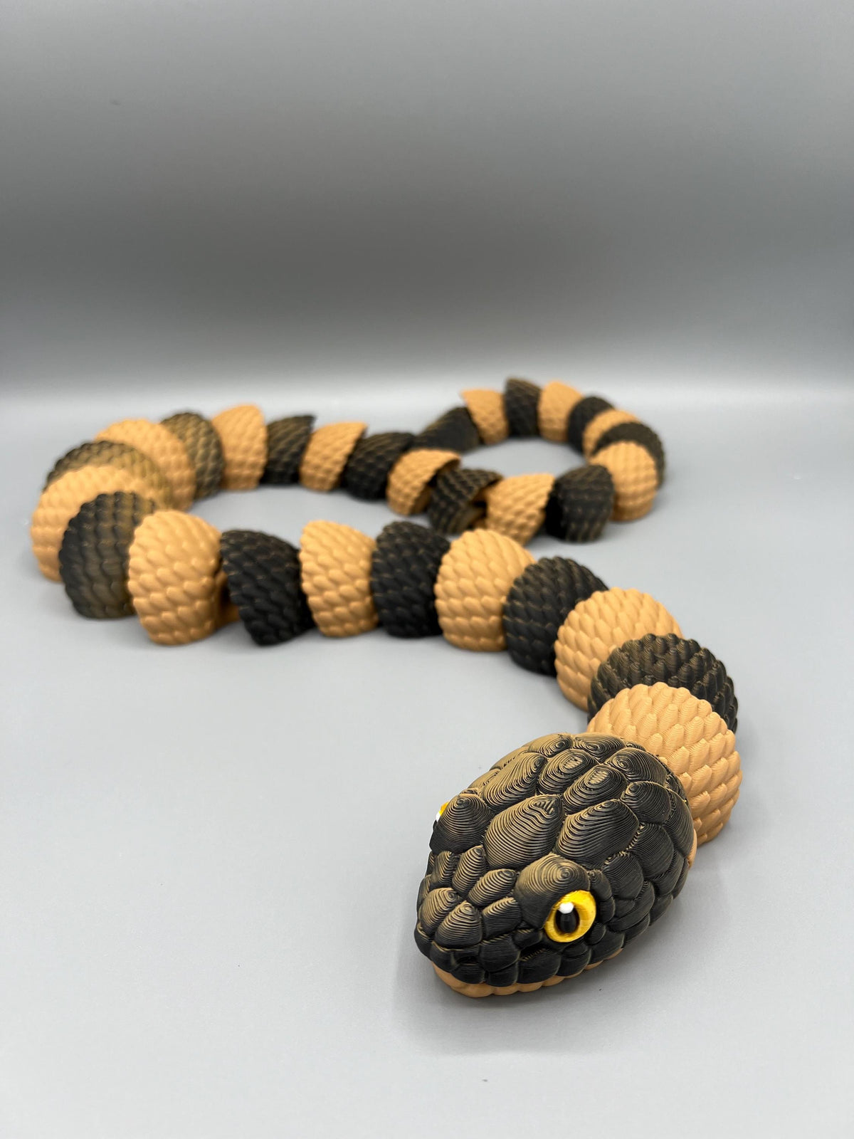 33 Inch 3D Printed Copperhead Snake Fidget Toy: Articulating Reptile Gift