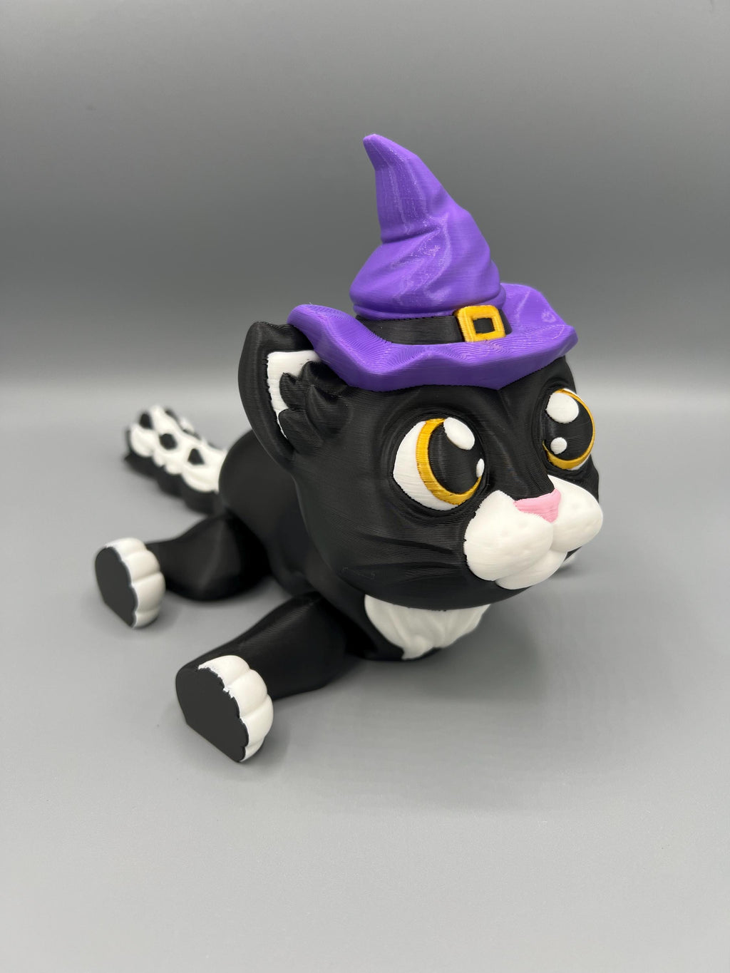 3D Printed Halloween Cat Fidget Toy: Articulating Black Cat Decor