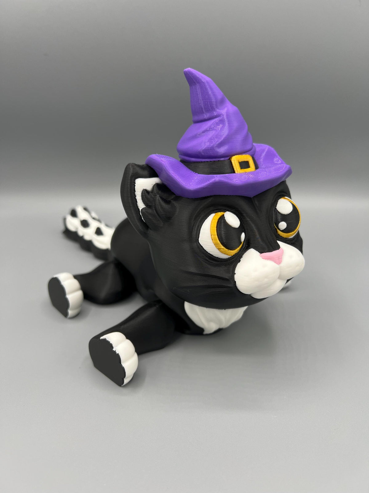 3D Printed Halloween Cat Fidget Toy: Articulating Black Cat Decor