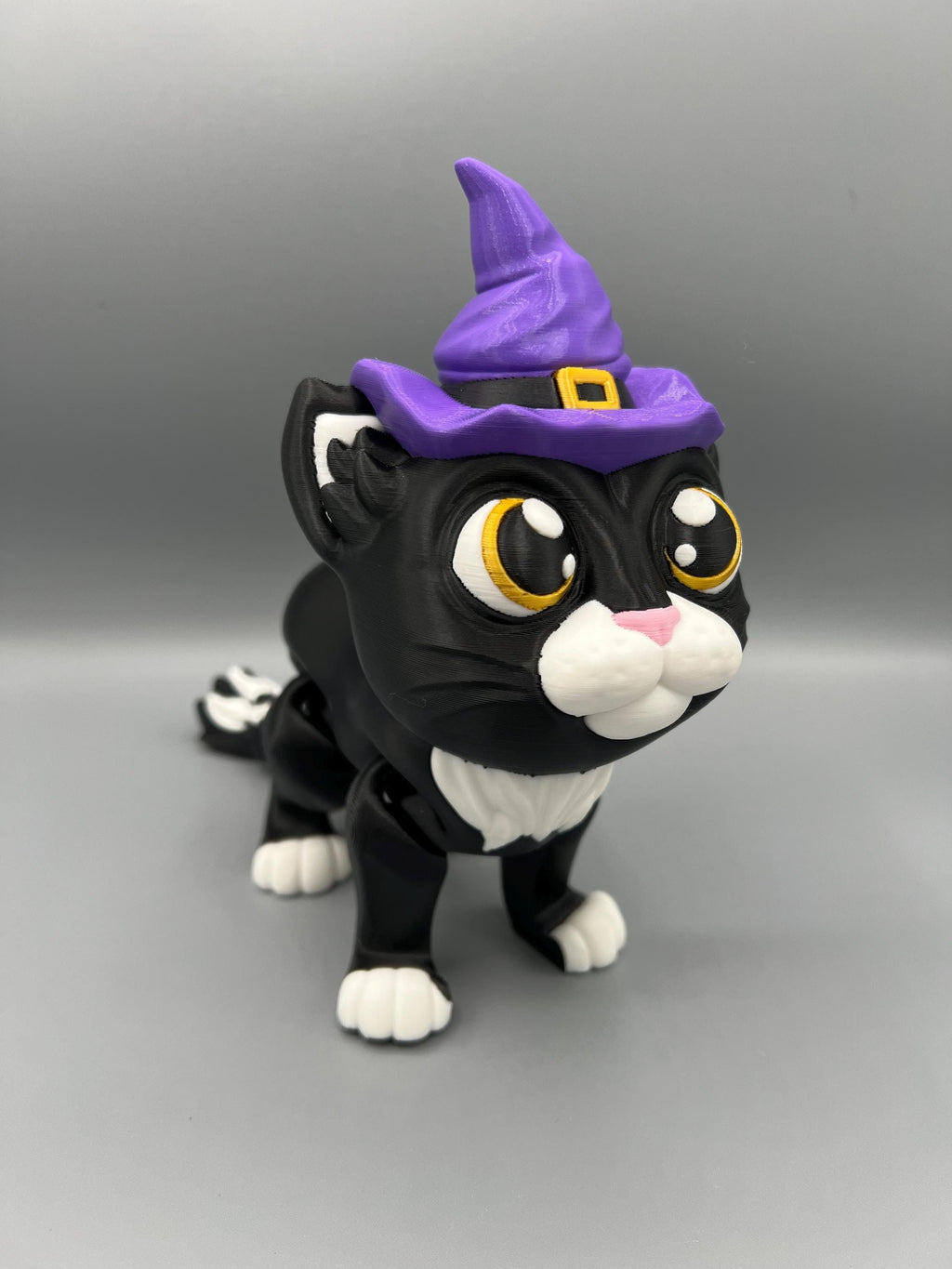 3D Printed Halloween Cat Fidget Toy: Articulating Black Cat Decor