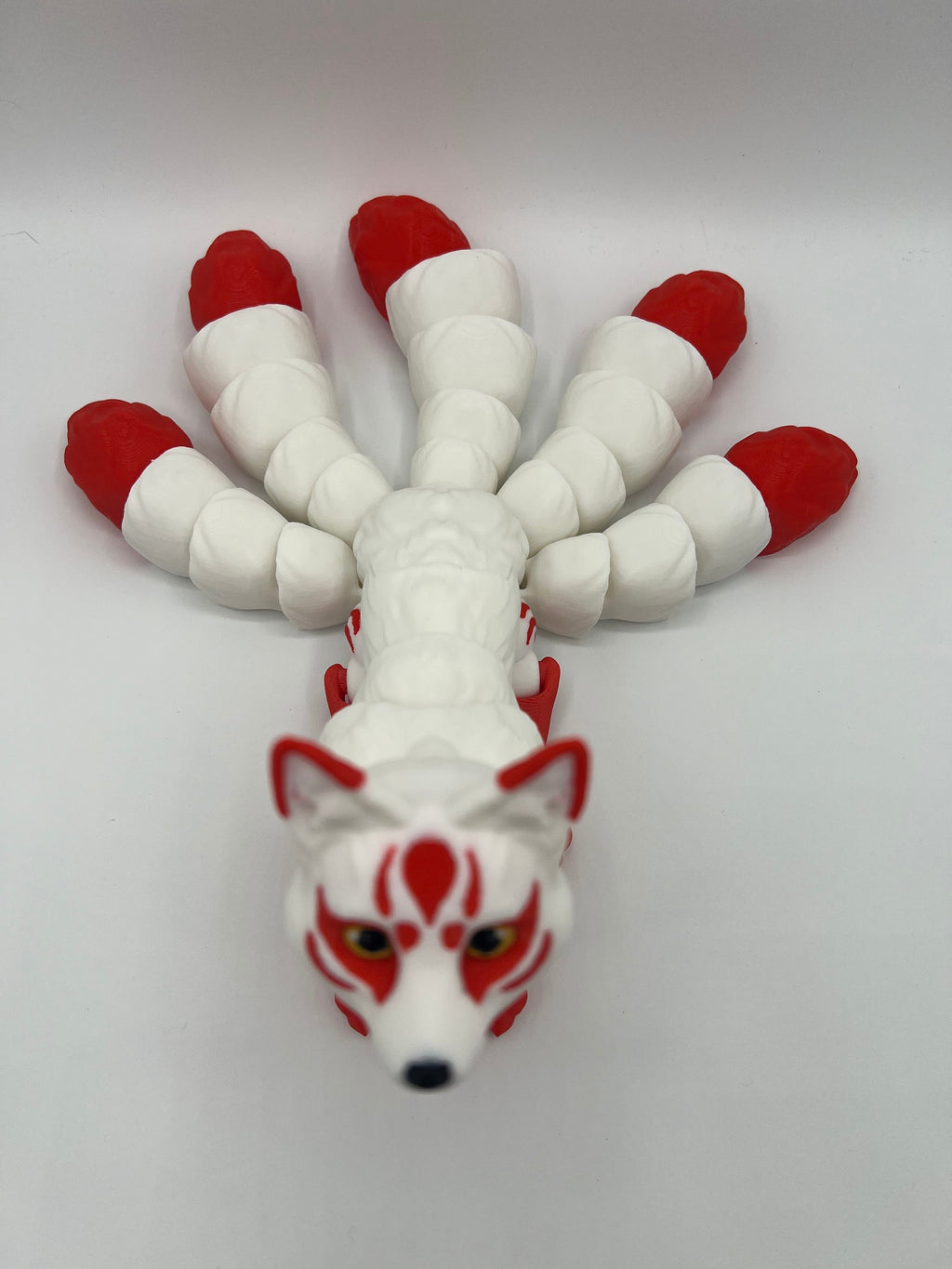 3D Printed Kitsune Figurine: Articulated Flexible Fidget Toy