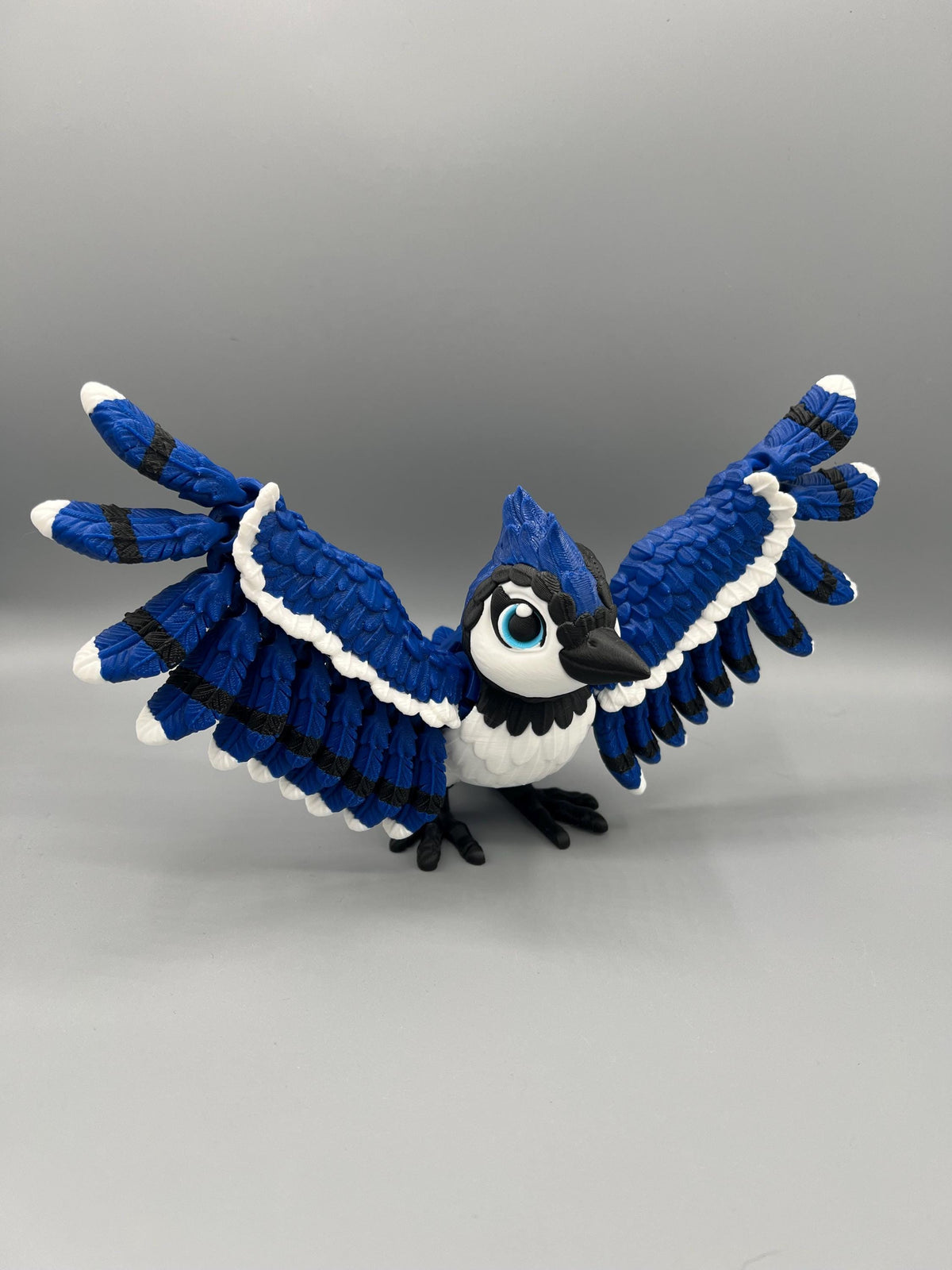 3D Printed Articulated Blue Jay: Poseable Bird Toy, Custom Colors