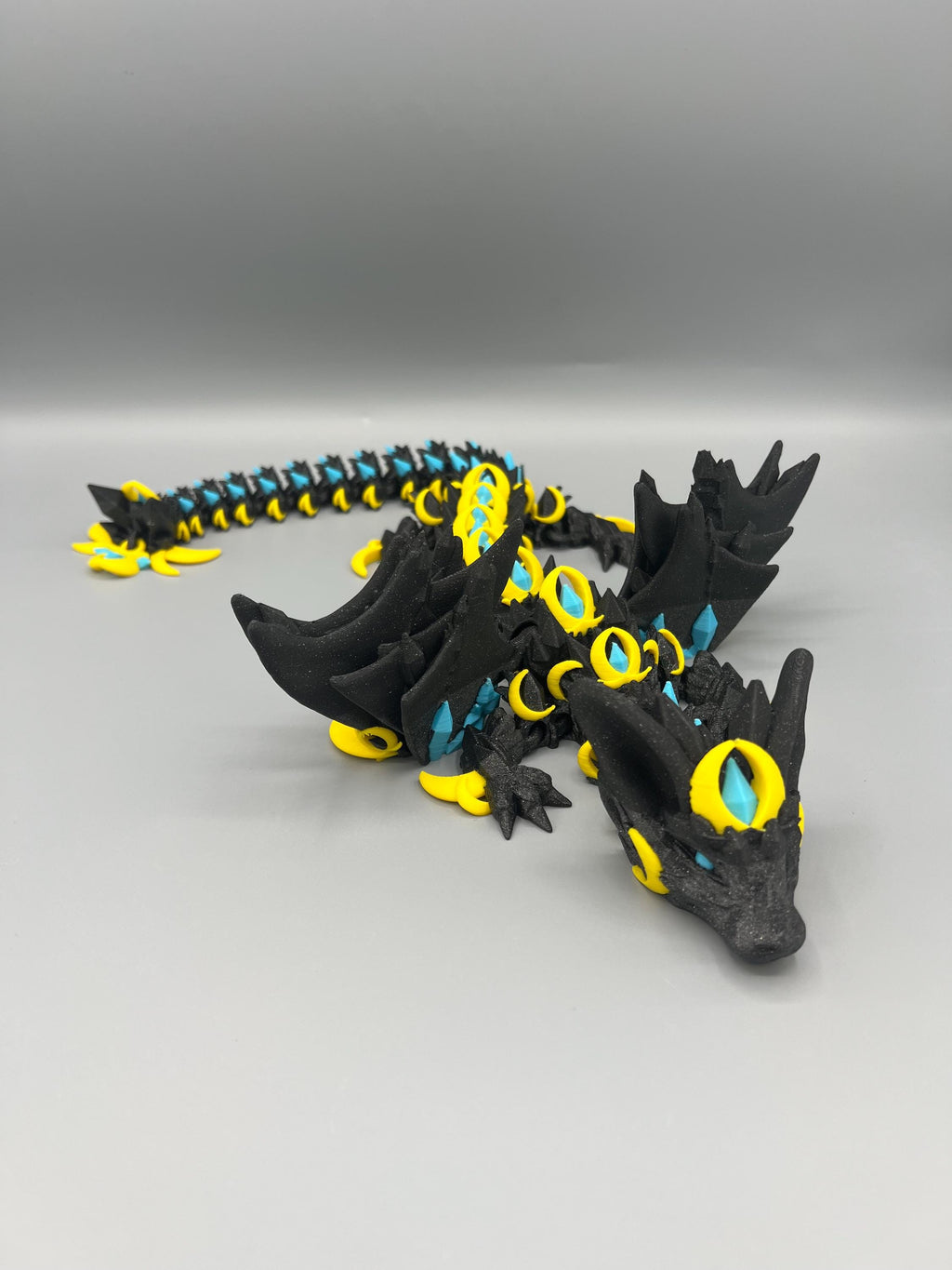 Articulating Nightwing Dragon: 3D Printed Galaxy Black Fantasy Figurine