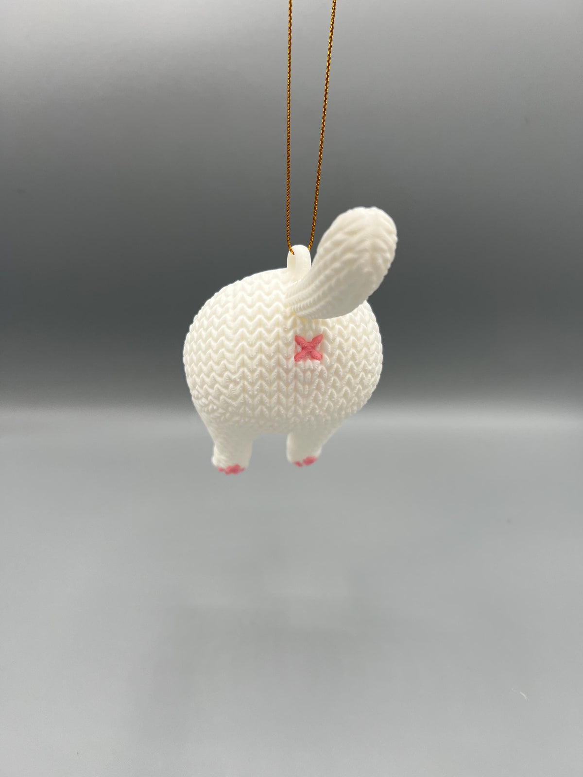 3D Printed Knitted Cat Butt Christmas Ornament: Funny Holiday Decor
