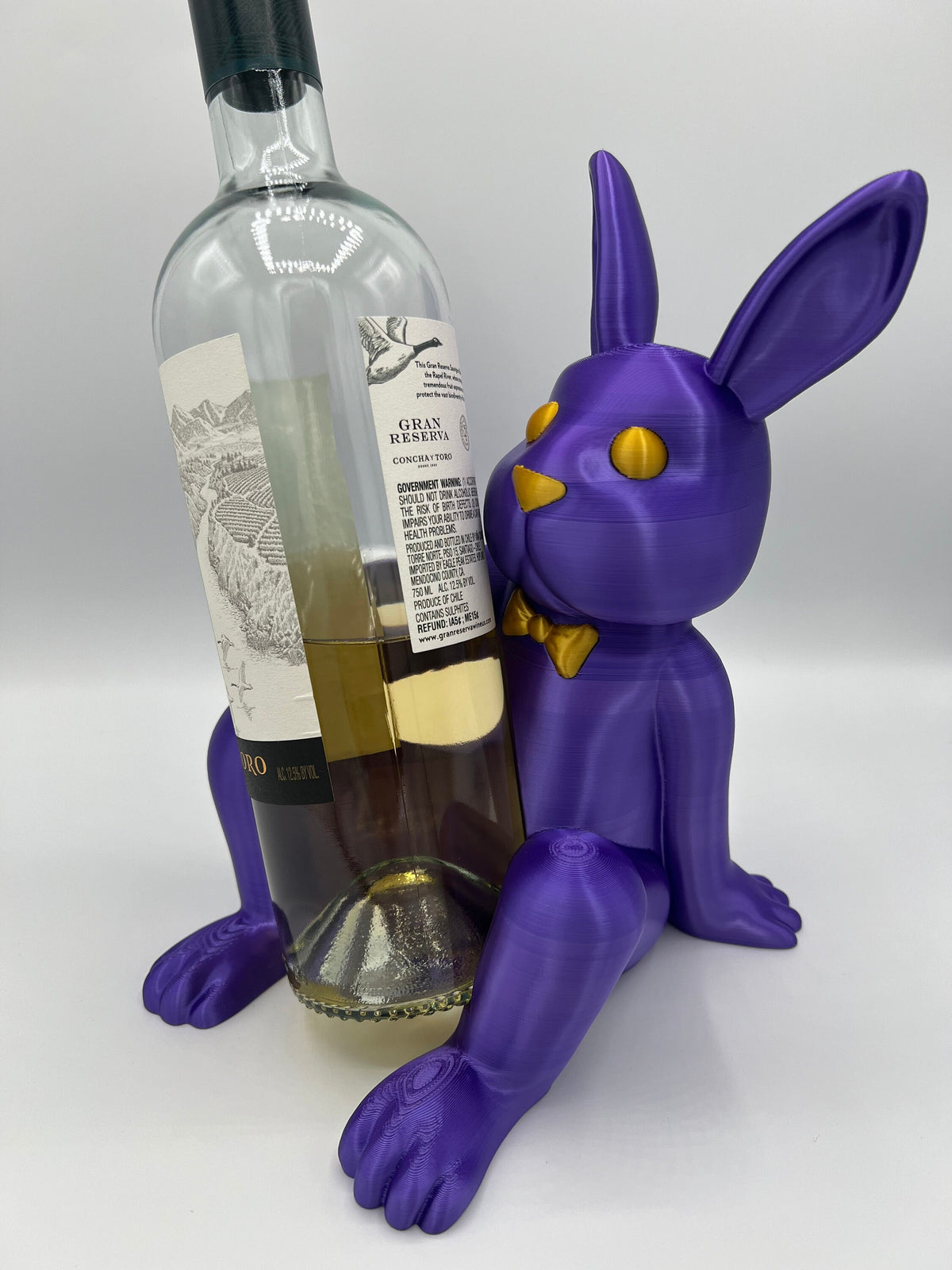 3D Printed Bunny Wine Bottle Holder: Customizable Colors