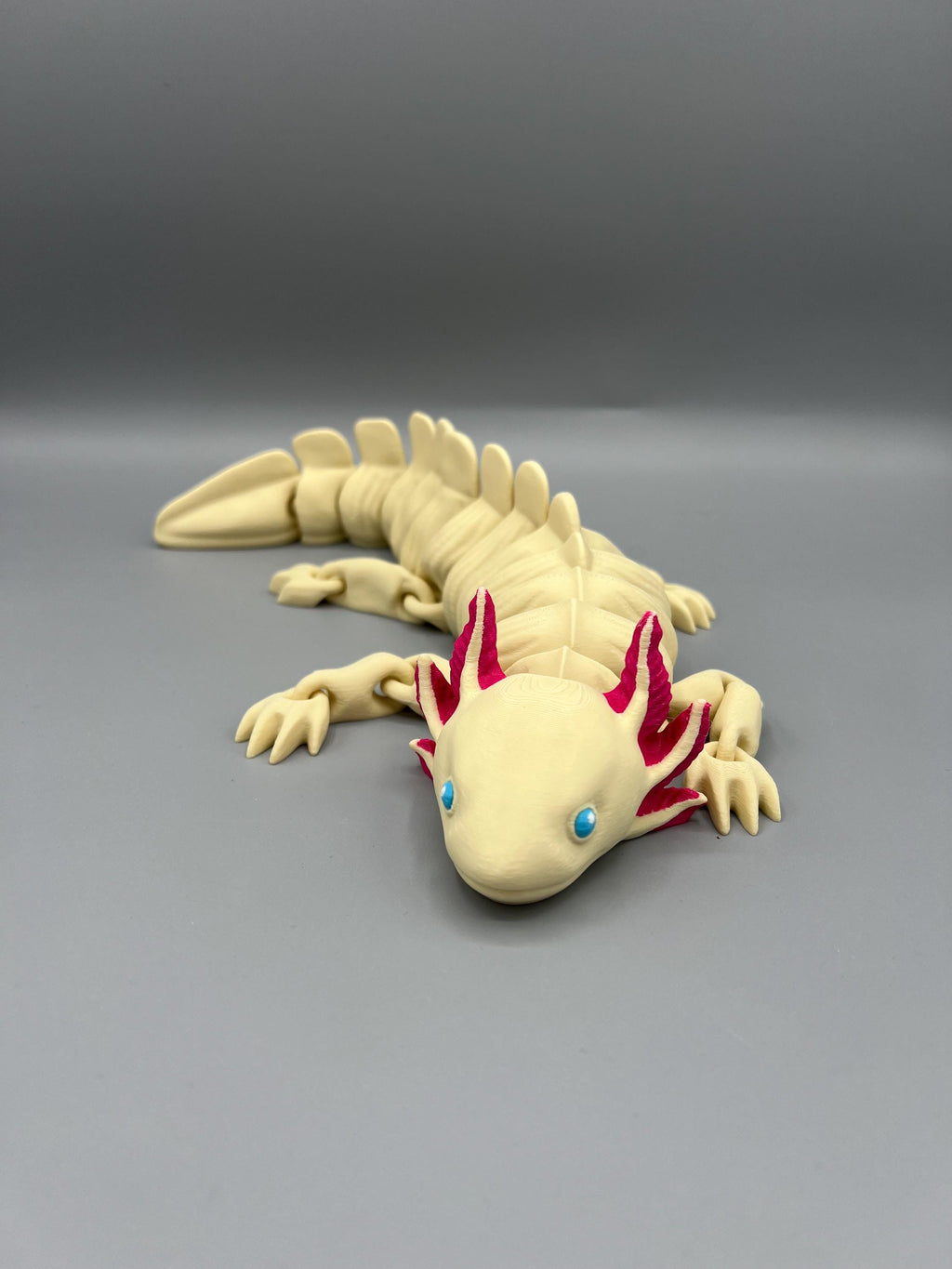 3D Printed Articulating Axolotl Toy: Albino Style Fidget