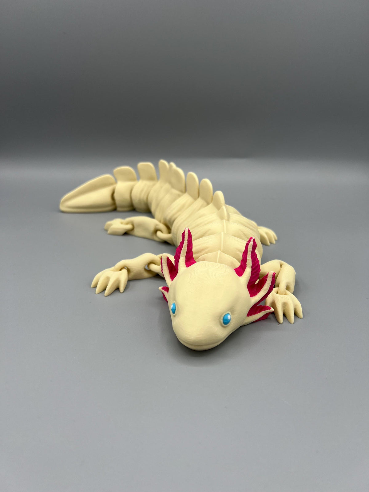 3D Printed Articulating Axolotl Toy: Albino Style Fidget