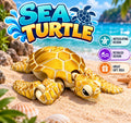 3D Printed Articulating Sea Turtle: Gold Silk Flexi Fidget Toy