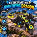 Articulating Nightwing Dragon: 3D Printed Galaxy Black Fantasy Figurine