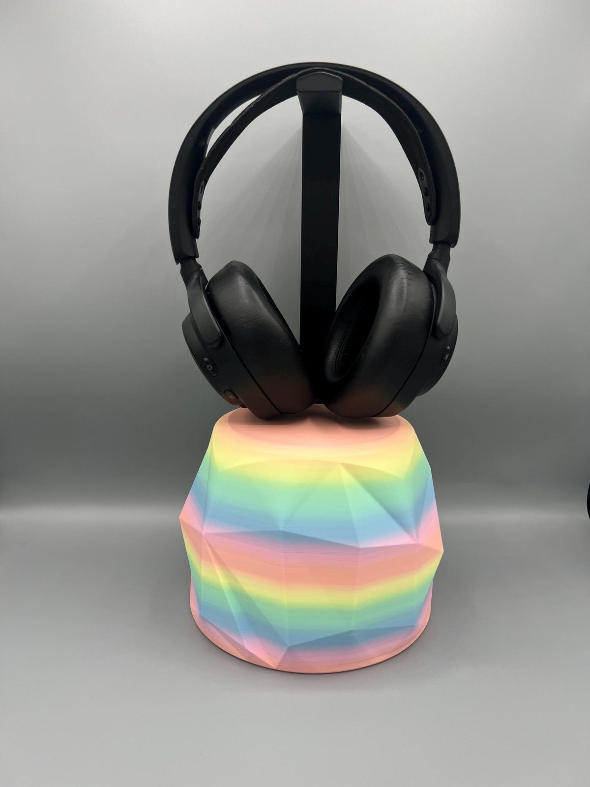 Low Poly Headphone Stand | Geometric Rock-Inspired Gaming Headset Holder | Custom Colors