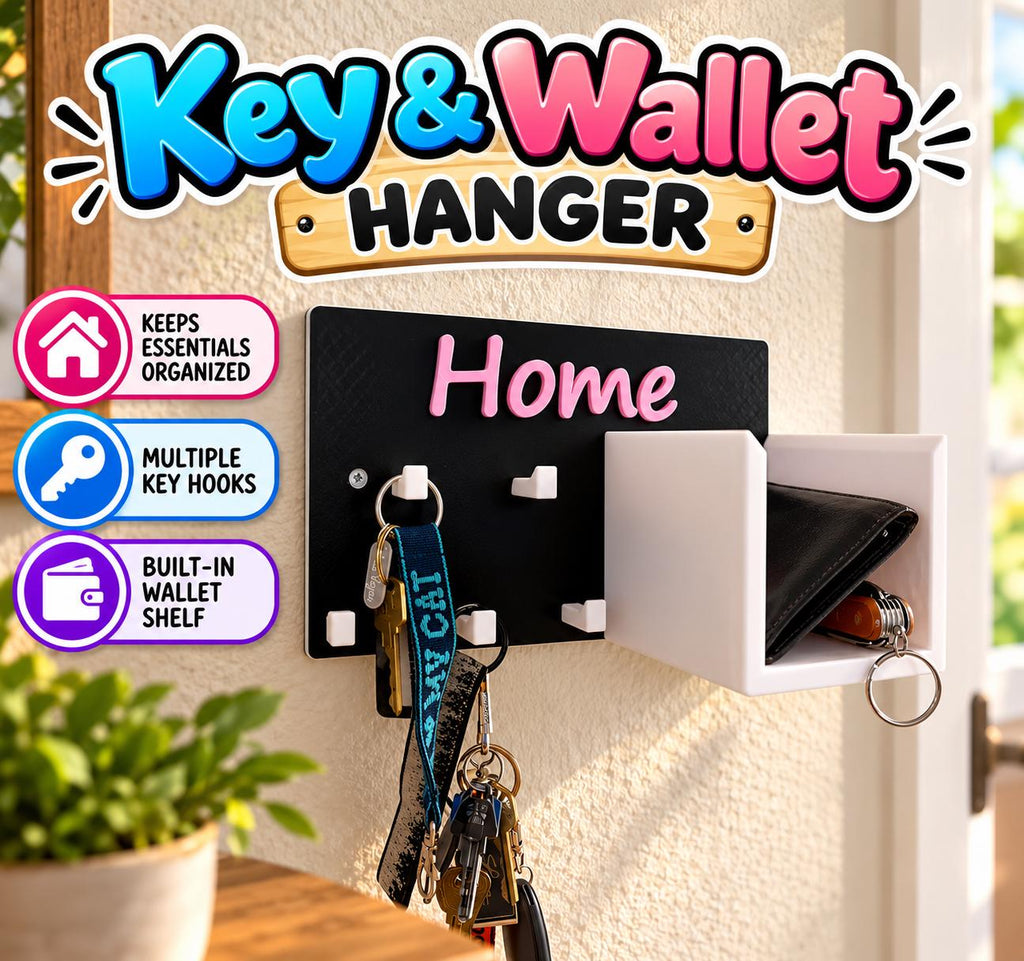 Wall Mounted Key and Wallet Hanger: Home Decor Organizer