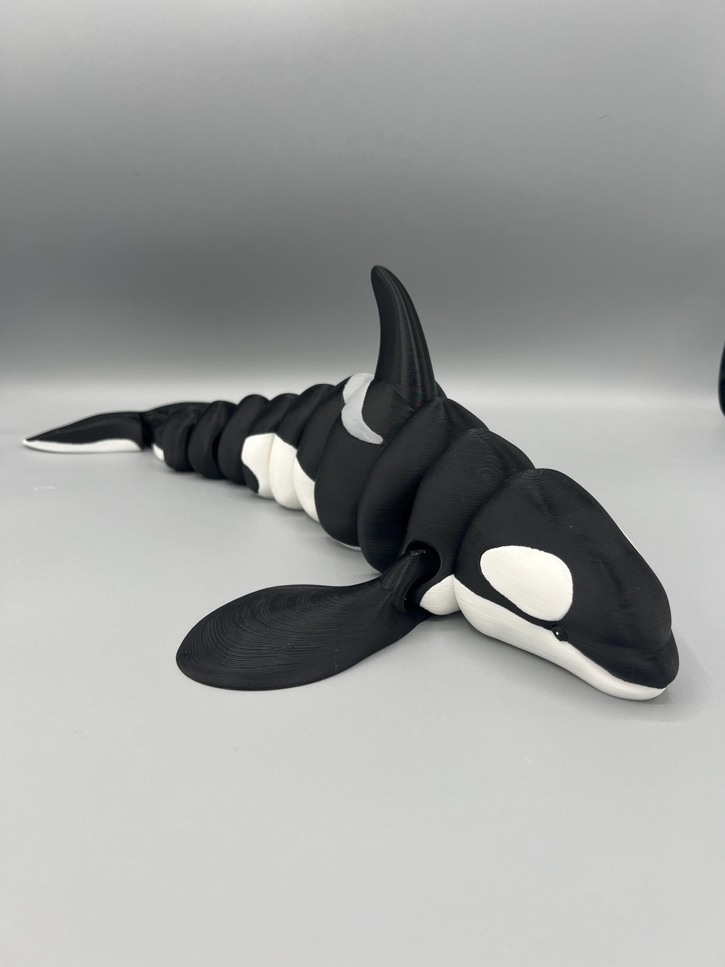 3D Printed Flexi Orca Whale: Articulated Fidget Toy, Custom Colors
