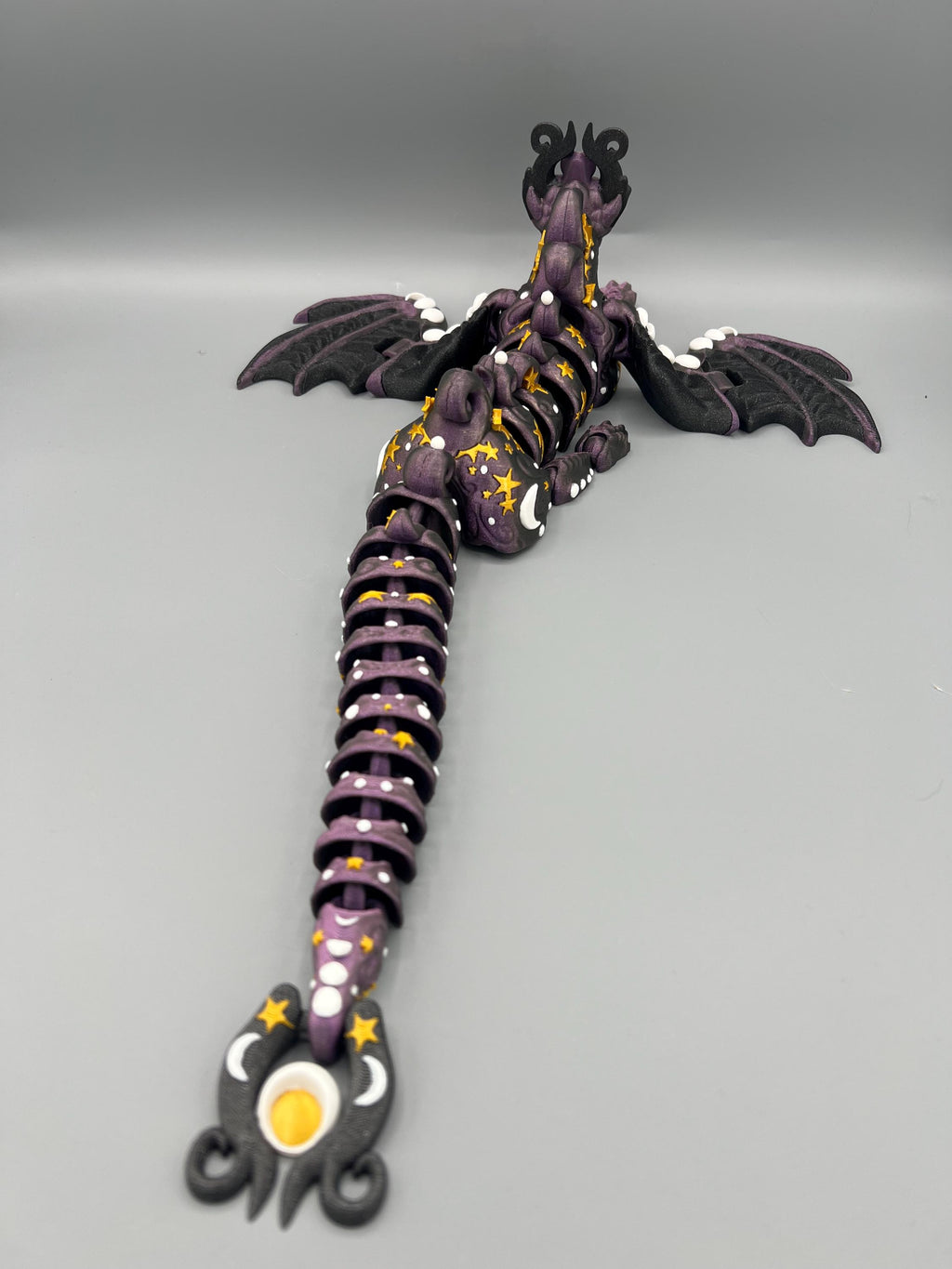 3D Printed Galaxy Dragon Fidget Toy: Articulated Lunar Figurine