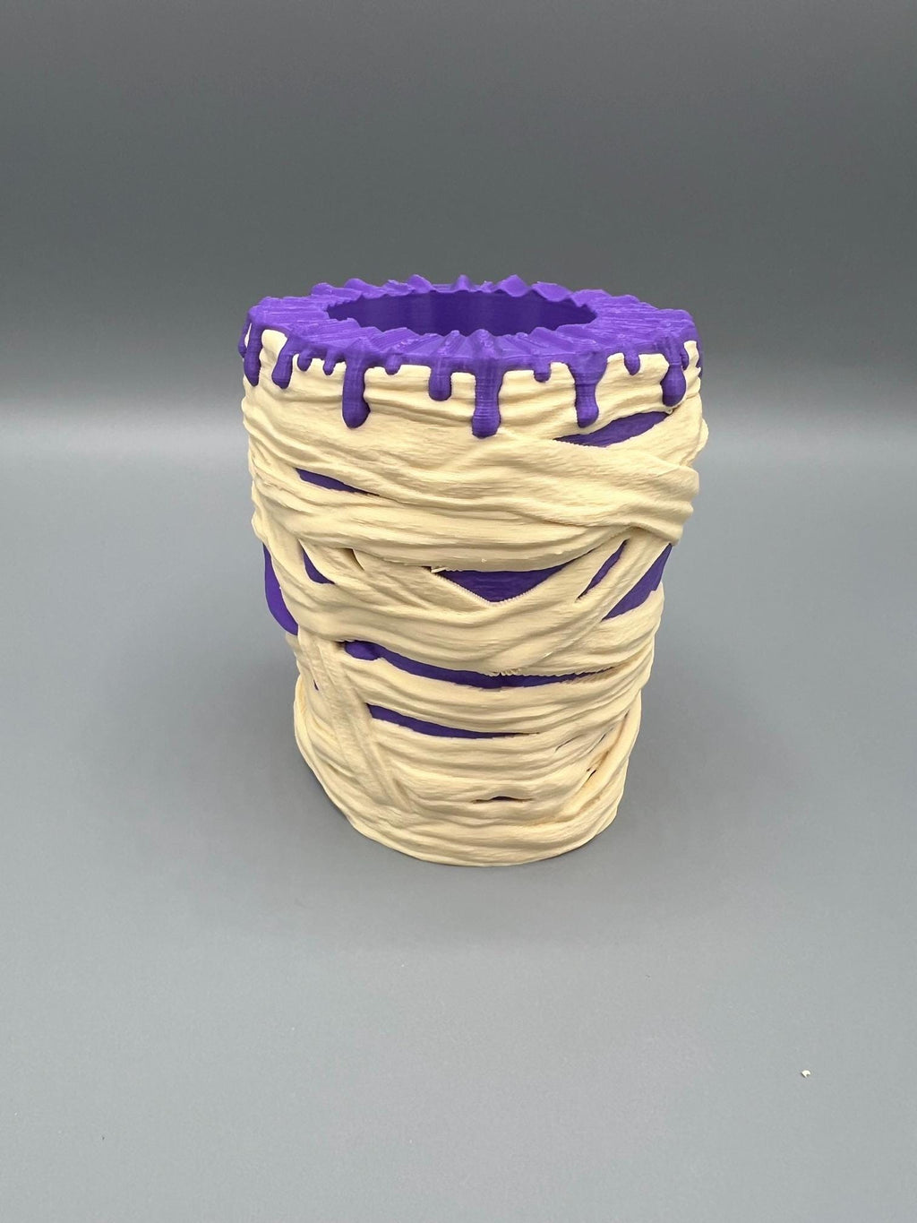 3D Printed Mummy Tealight Holder – Spooky Halloween Decor, Glowing Eyes & Nose