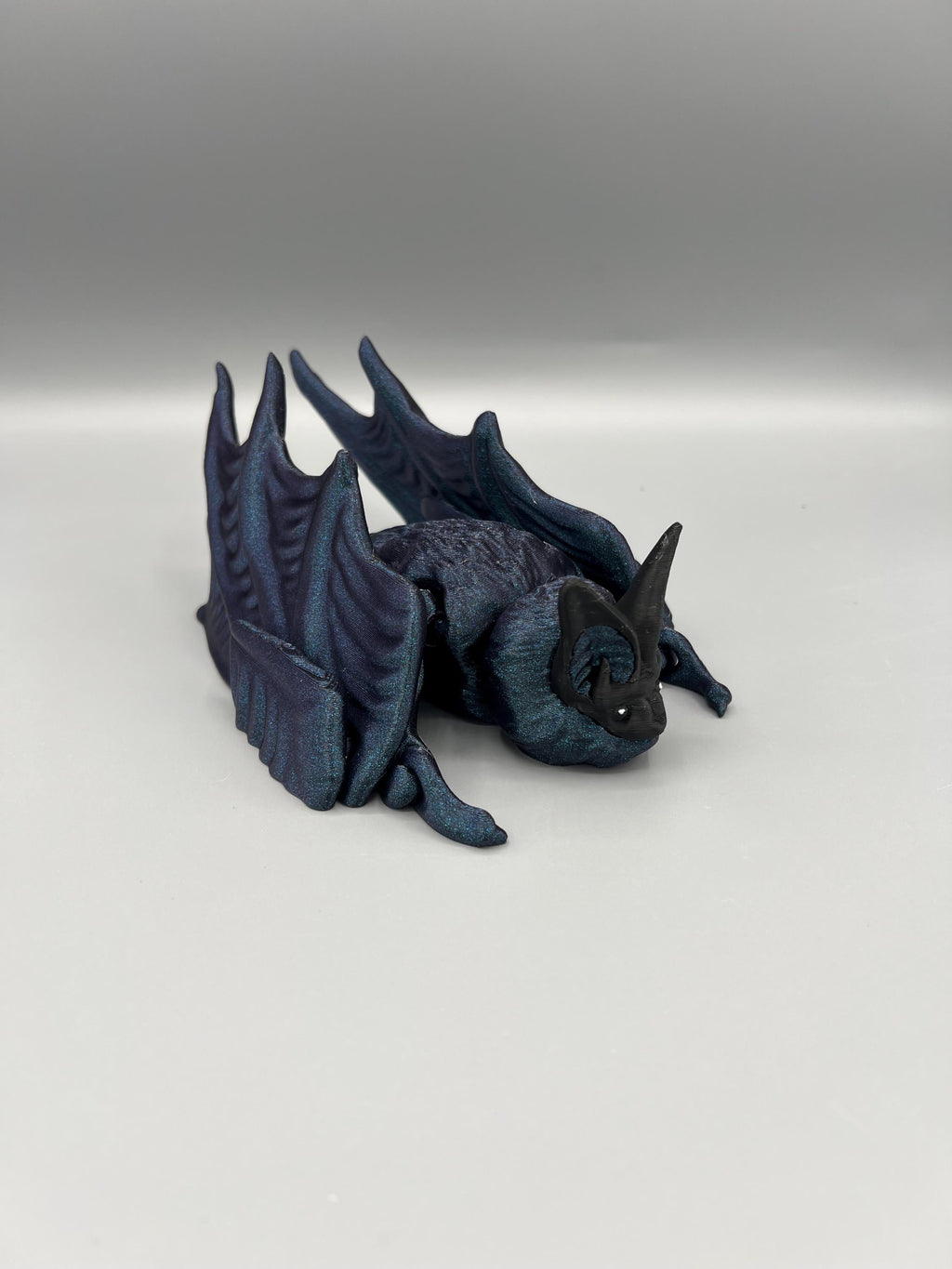 Flexi Bat Figurine: Articulating 3D Printed Burnt Titanium Shimmer Toy