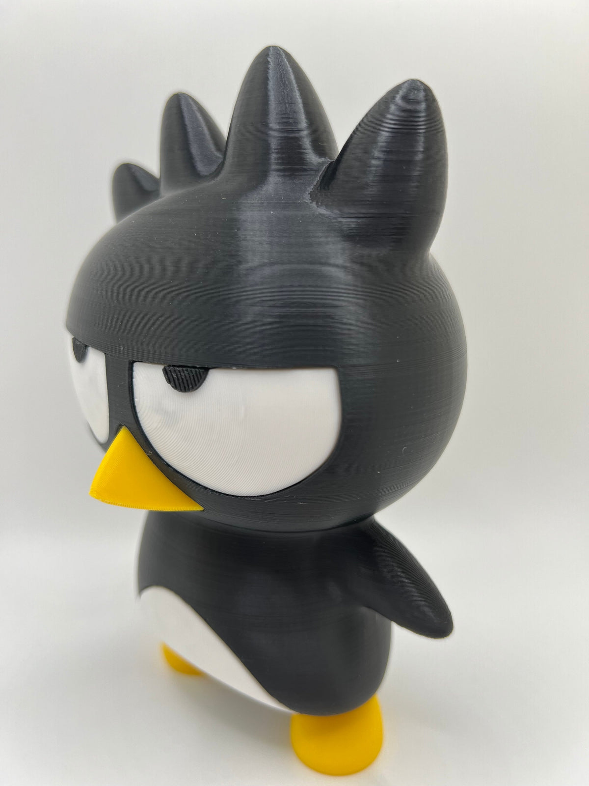 3D Printed Black Penguin Figurine: Unamused Desk Decor