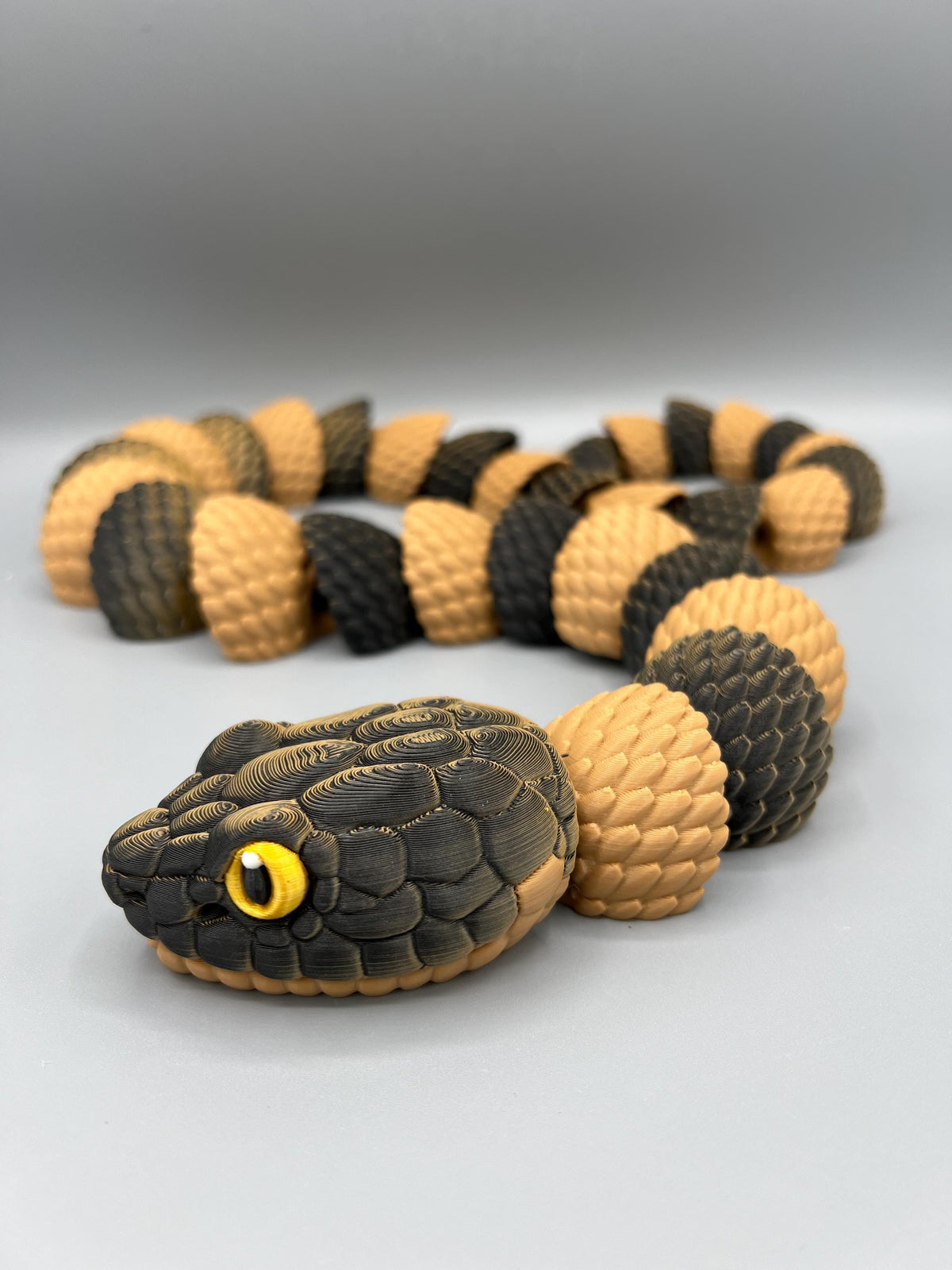 33 Inch 3D Printed Copperhead Snake Fidget Toy: Articulating Reptile Gift