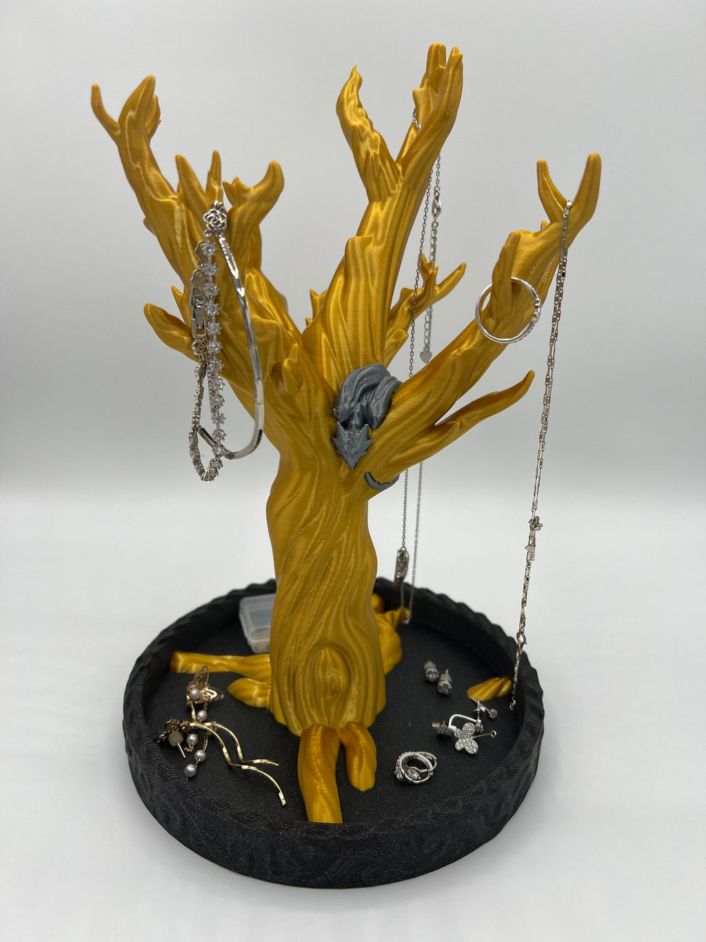 Gold Dragon Jewelry Tree: 3D Printed Ring & Necklace Holder