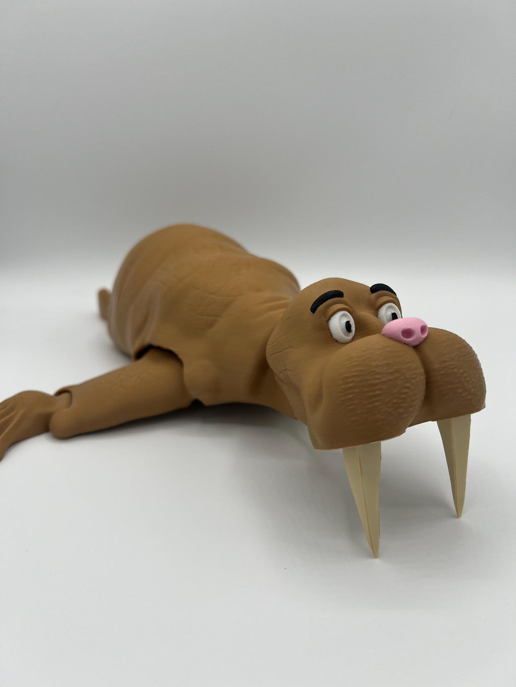 3D Printed Articulating Walrus Toy: Flexible Fidget, Kawaii Sea Animal