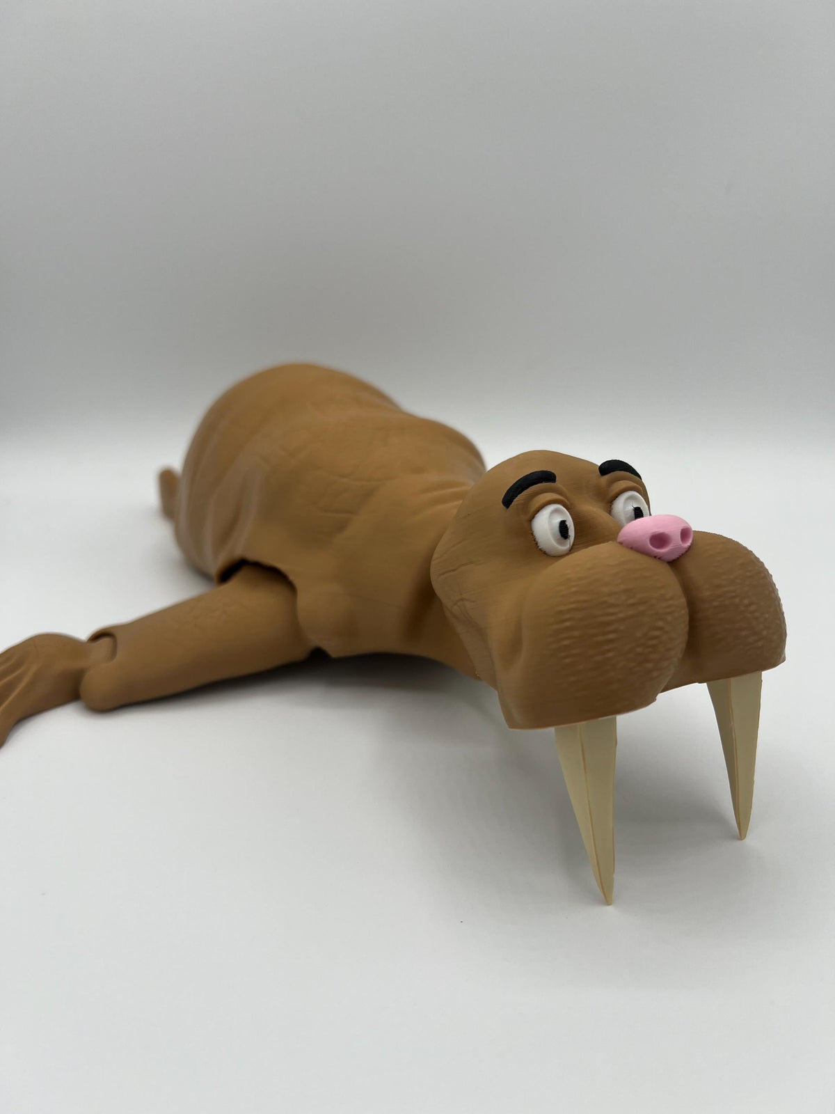 3D Printed Articulating Walrus Toy: Flexible Fidget, Kawaii Sea Animal
