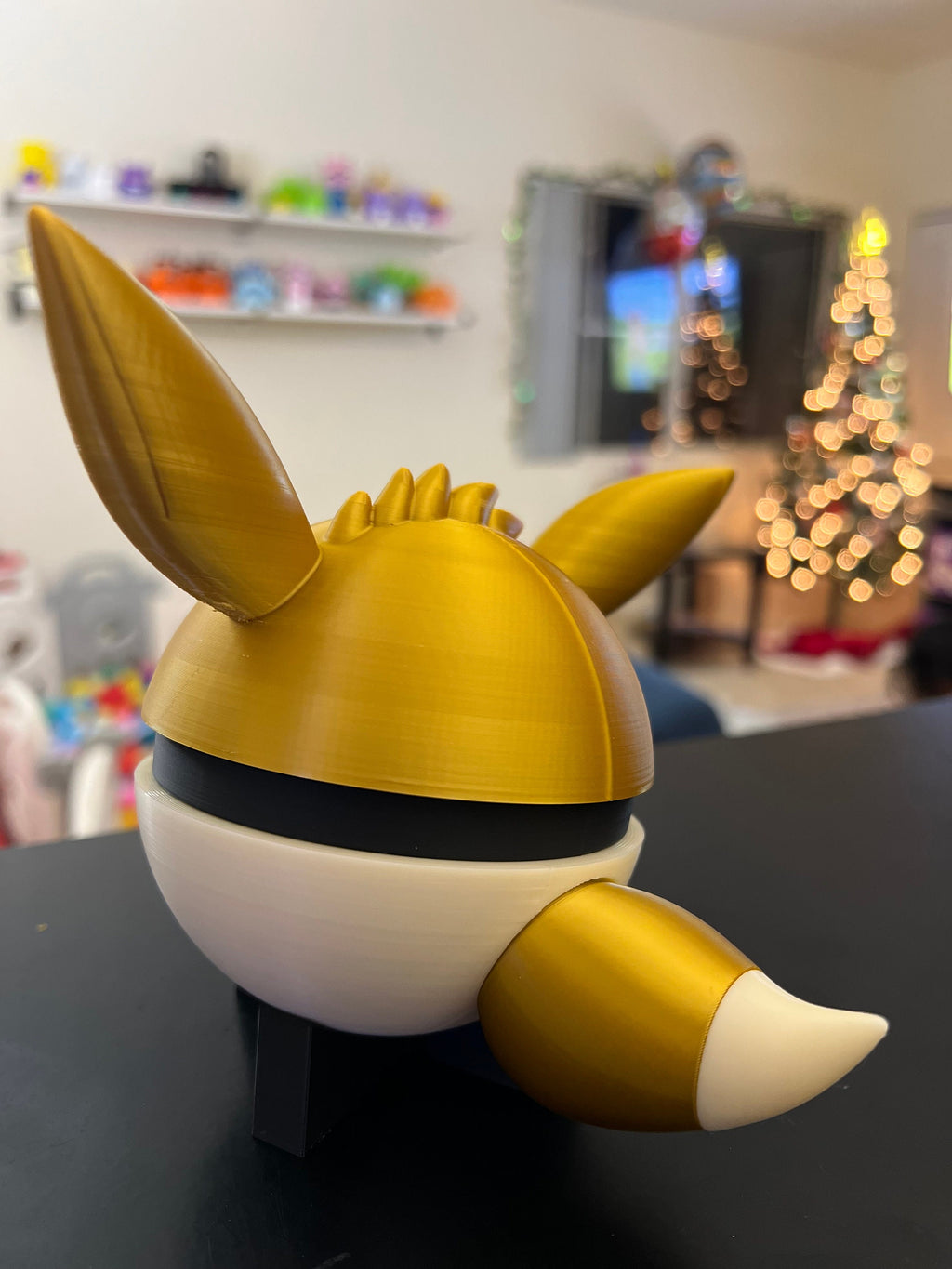 Eevee Pokeball: Golden Fox, 3D Printed Anime Decor