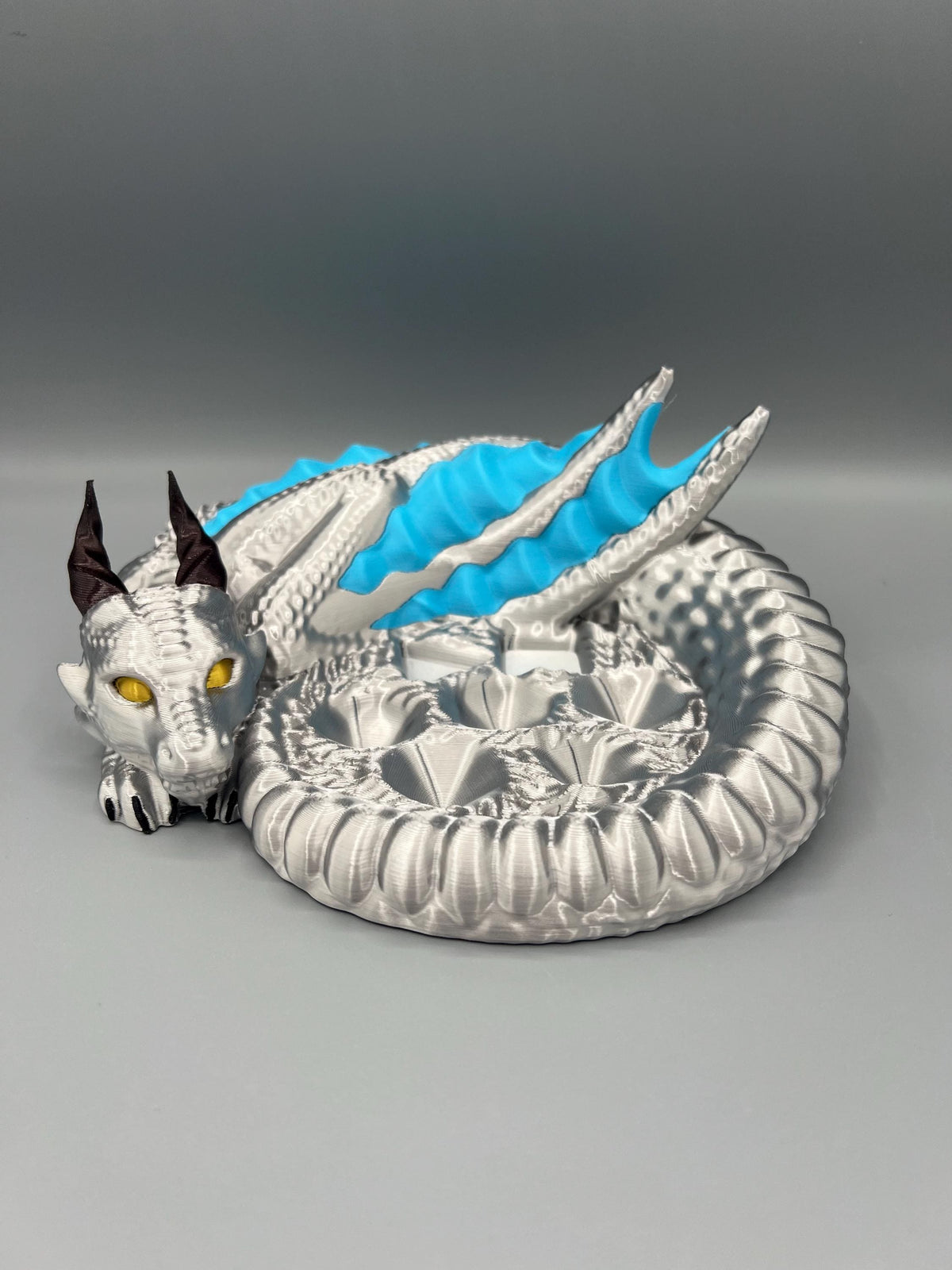 3D Printed Dragon Dice Holder: Silver Gaming Tray, DnD Accessory
