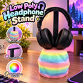 Low Poly Headphone Stand | Geometric Rock-Inspired Gaming Headset Holder | Custom Colors