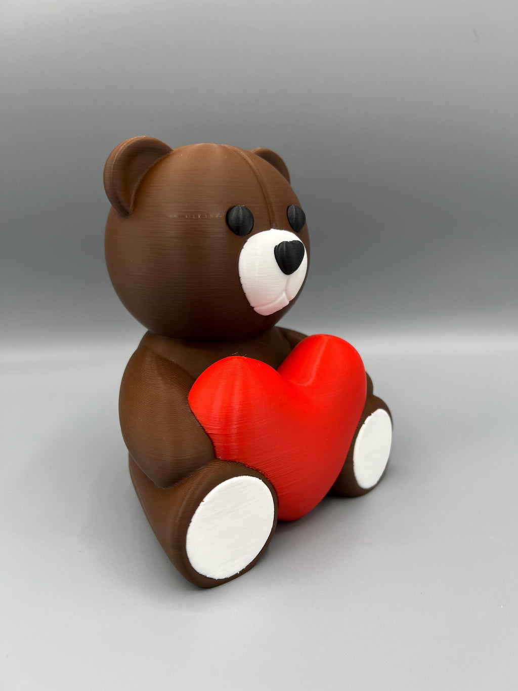 3D Printed Teddy Bear with Heart - Customizable Colors