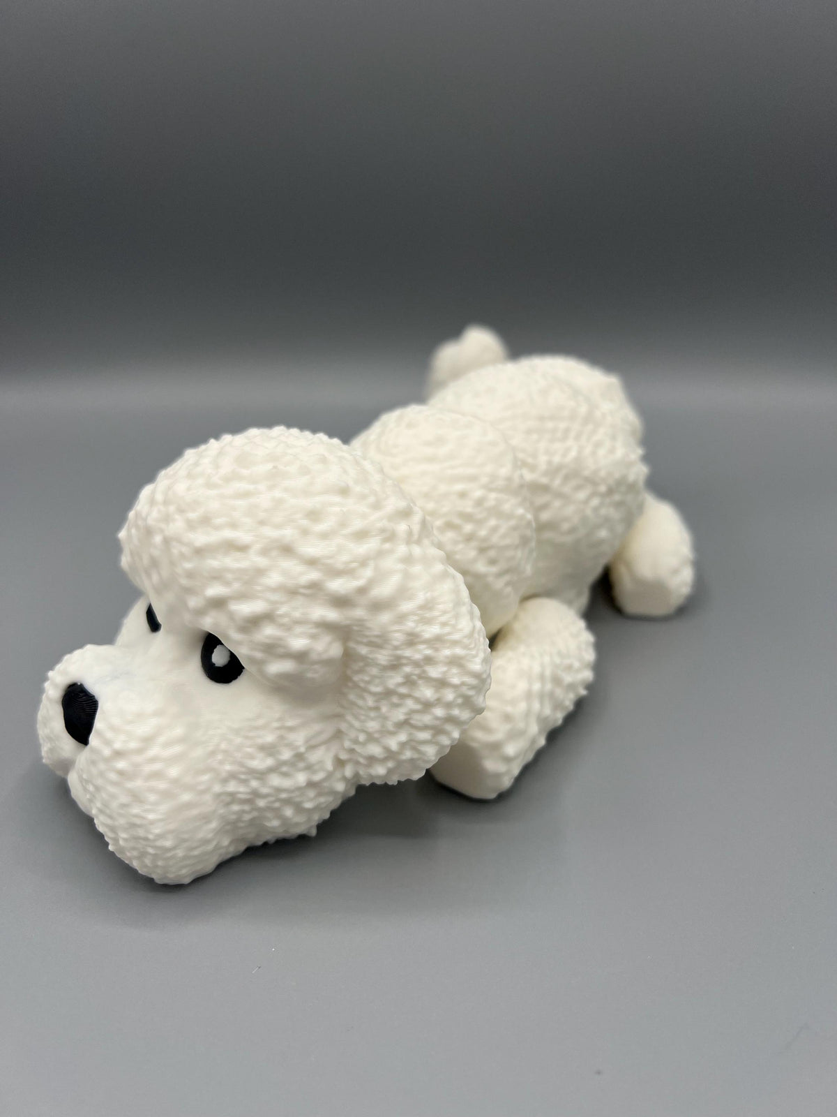 Articulating 3D Printed Bichon Frise Toy: Flexible Dog Lover Gift