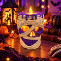 3D Printed Mummy Tealight Holder – Spooky Halloween Decor, Glowing Eyes & Nose