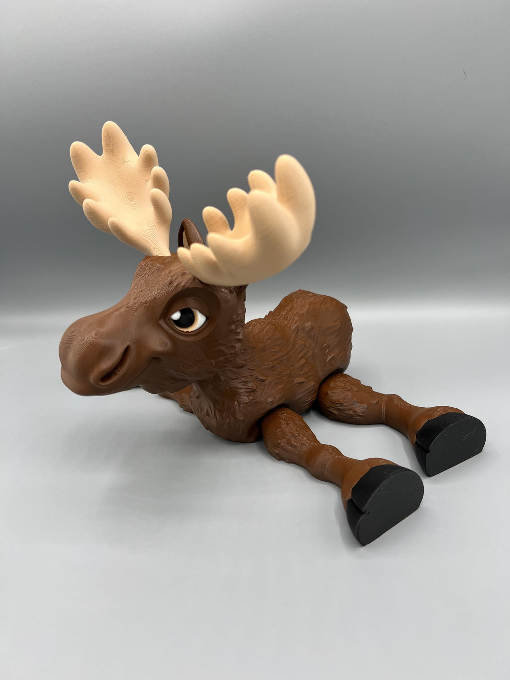 3D Printed Articulating Moose Fidget Toy: Poseable Animal Figurine