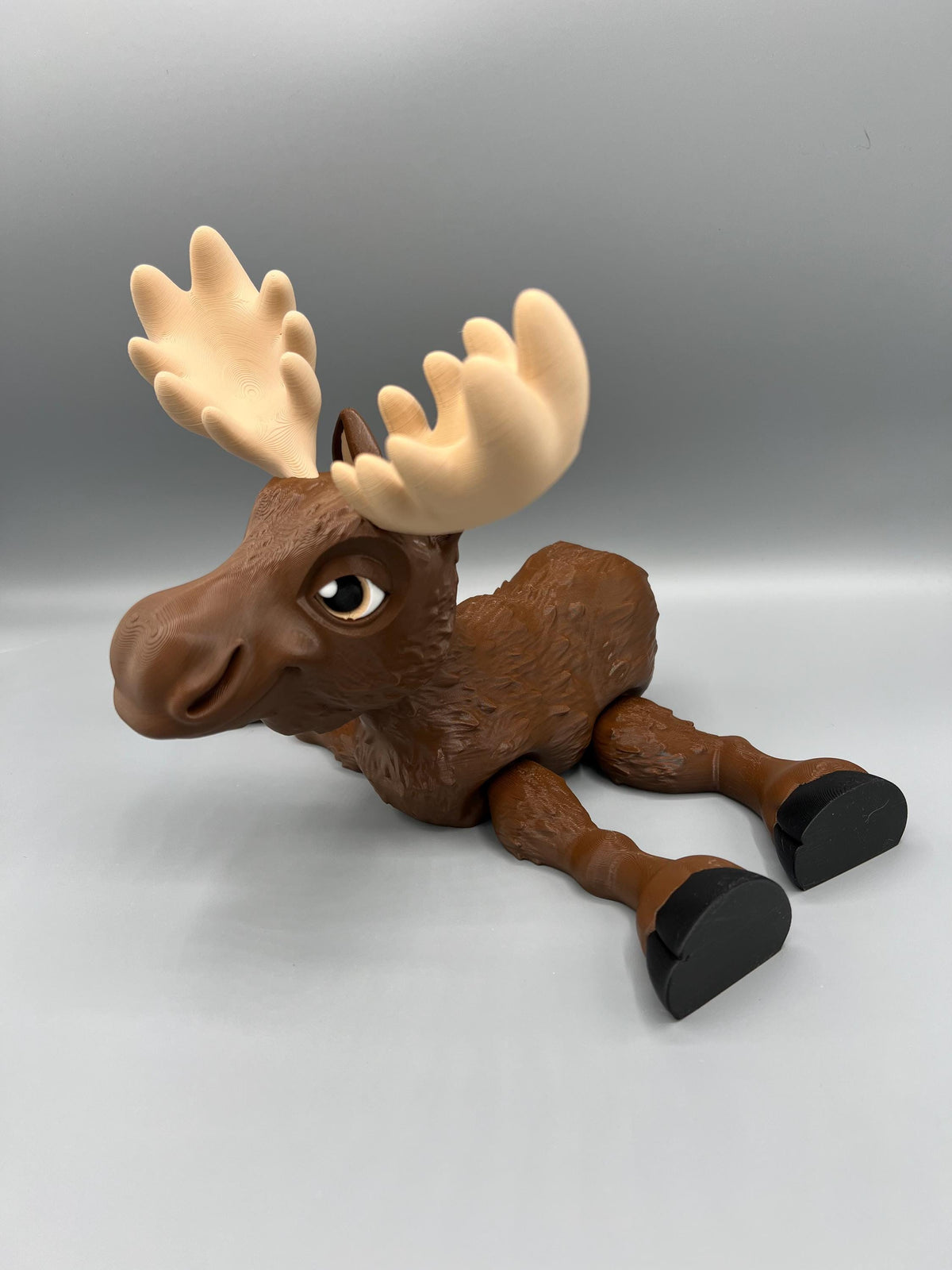 3D Printed Articulating Moose Fidget Toy: Poseable Animal Figurine