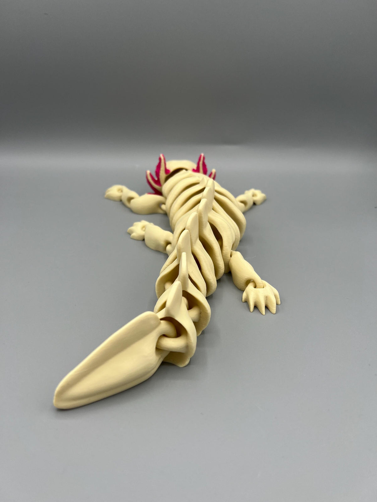 3D Printed Articulating Axolotl Toy: Albino Style Fidget
