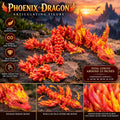 Articulating Phoenix Dragon | 23" Flexi Fidget Toy, Sunrise Gradient PLA, Poseable Fantasy Collectible