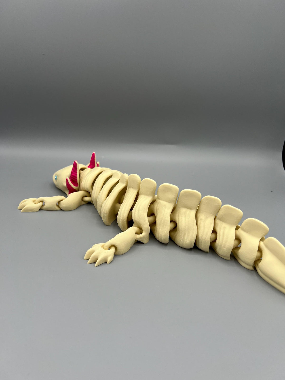 3D Printed Articulating Axolotl Toy: Albino Style Fidget