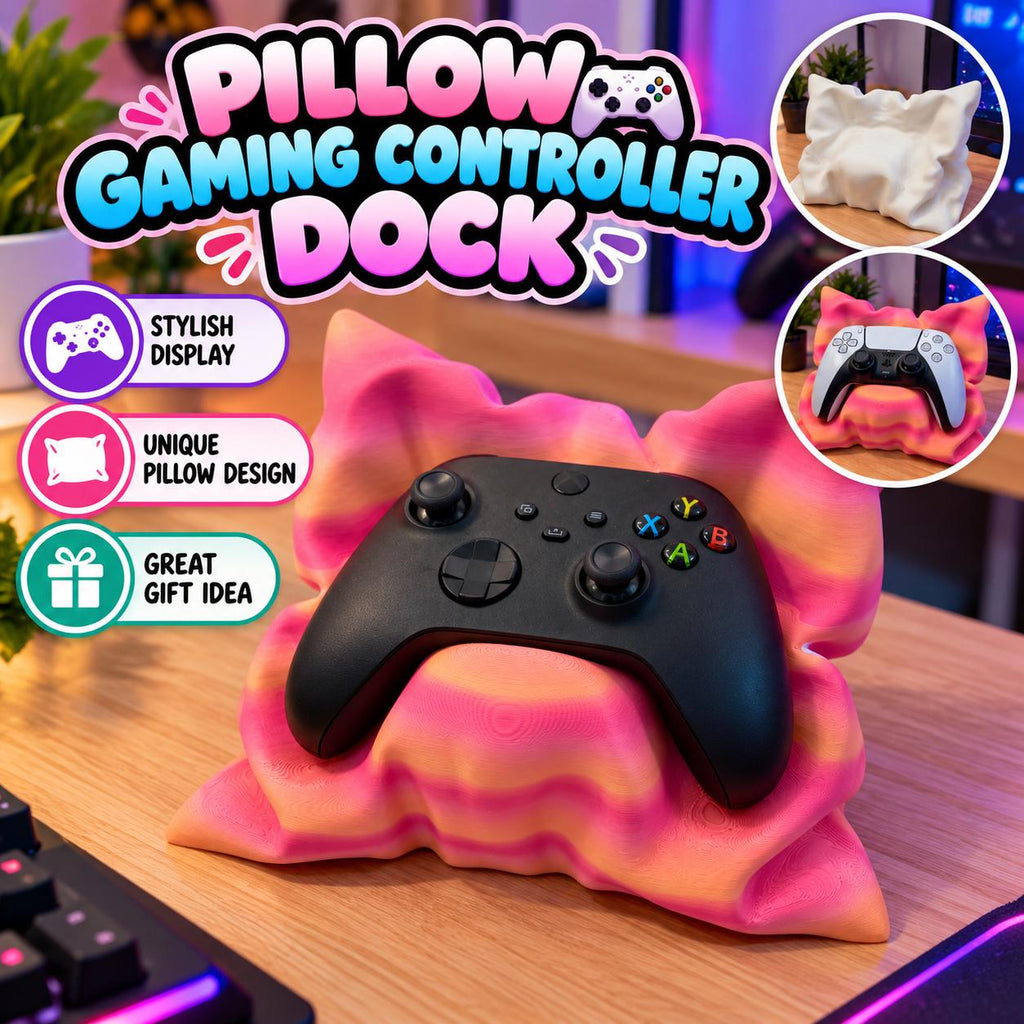3D Printed Pillow Gaming Controller Dock – PS5/Xbox Holder