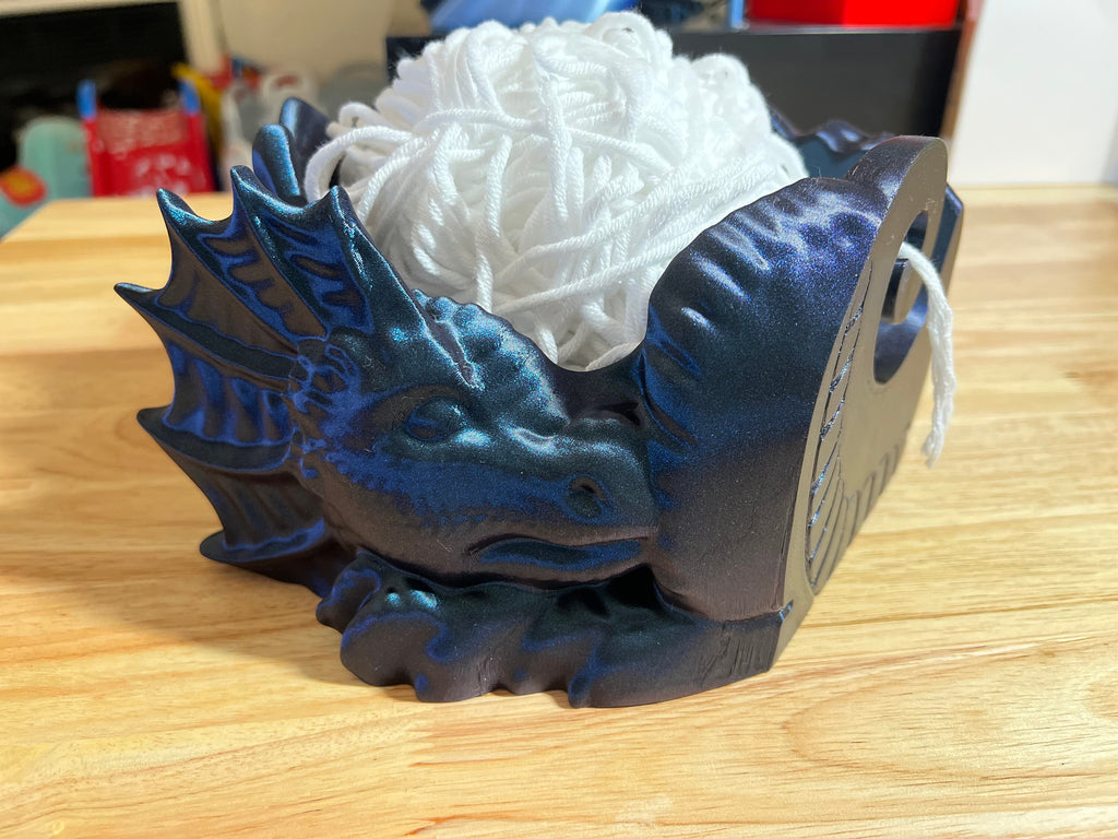 3D Printed Dragon Yarn Bowl: Crochet Knitting Accessories