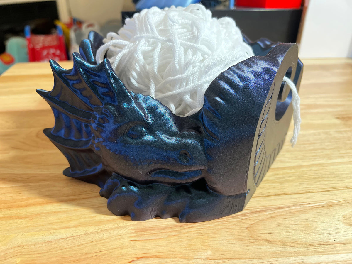 3D Printed Dragon Yarn Bowl: Crochet Knitting Accessories