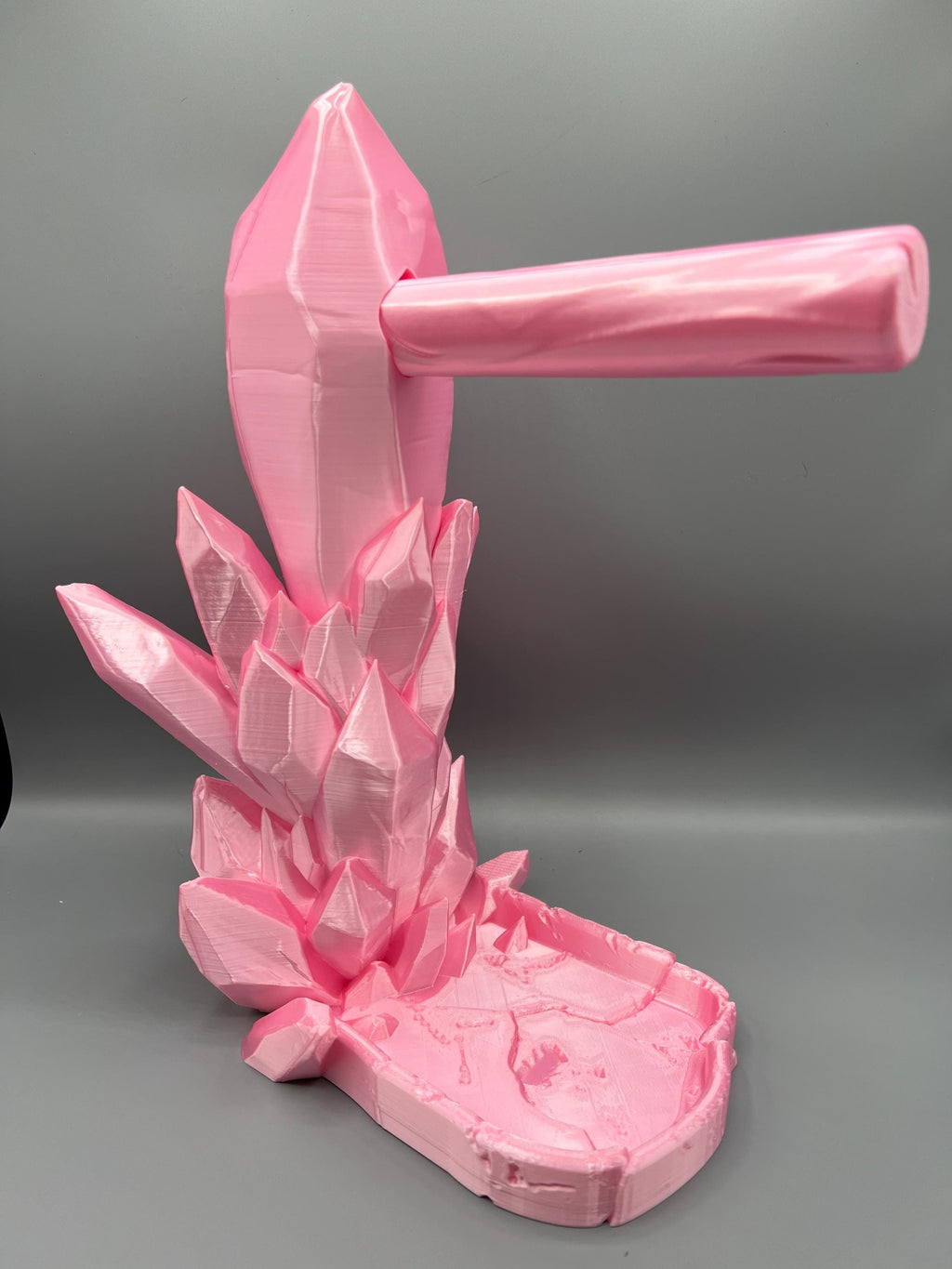 3D Printed Crystal Headphone Stand: Gaming Headset Holder & Desk Organizer