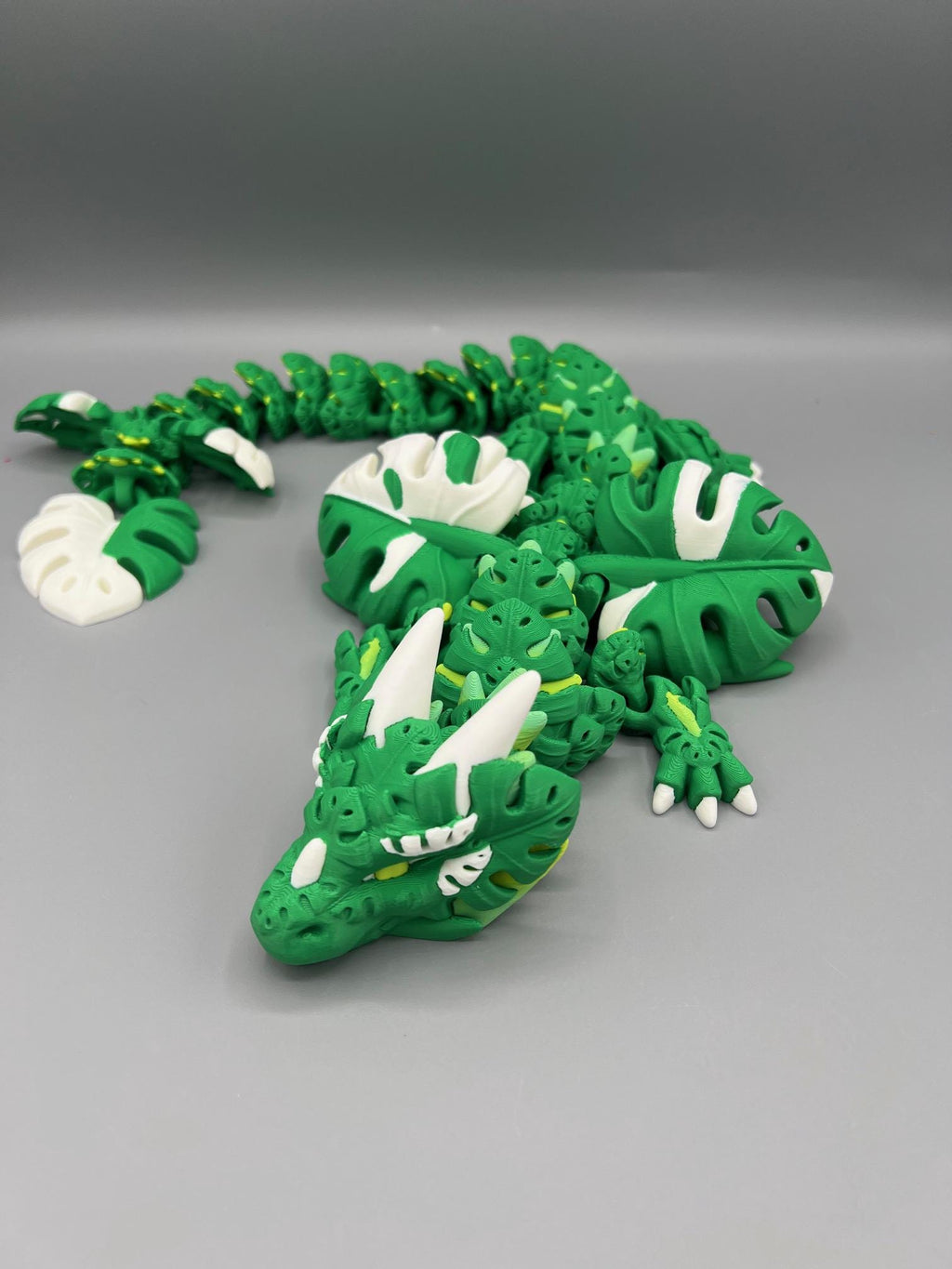 Monstera Leaf Dragon Toy | 3D Printed Articulated Fidget Desk Buddy